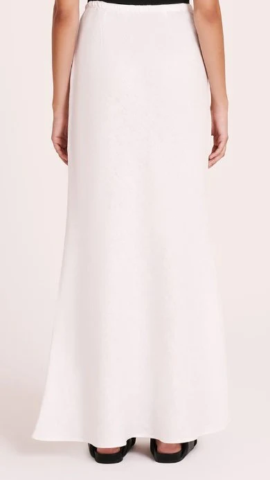 Amani Linen Maxi Skirt - White