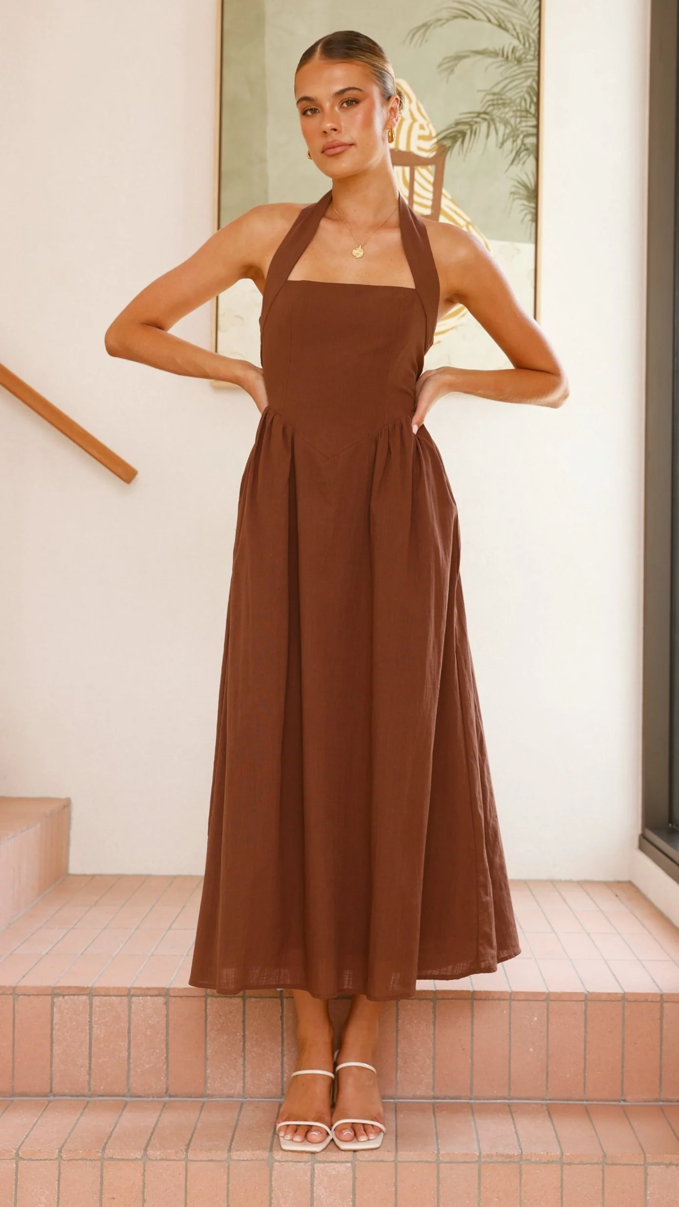 Caden Maxi Dress - Chocolate
