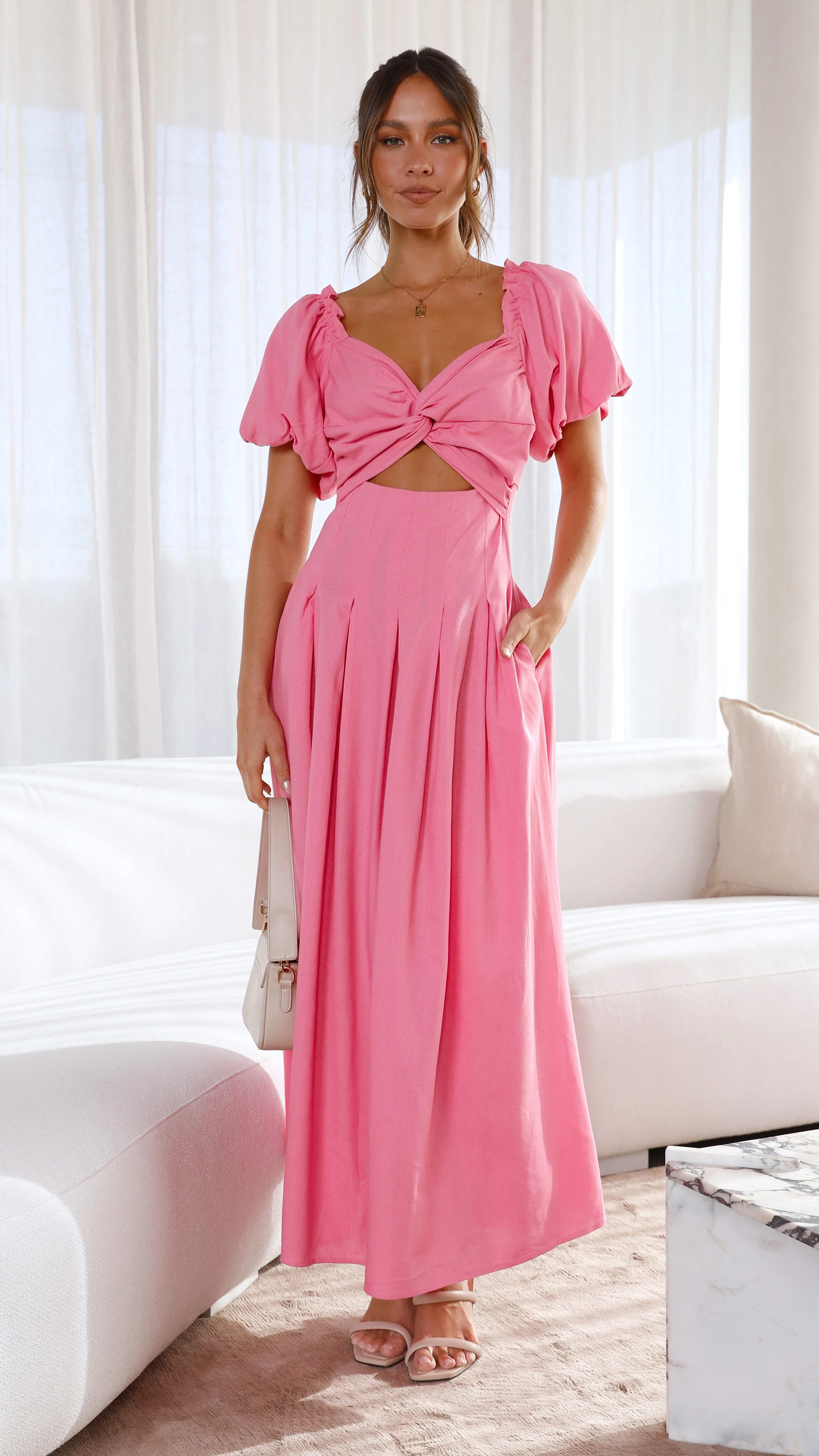 Christina Maxi Dress - Hot Pink