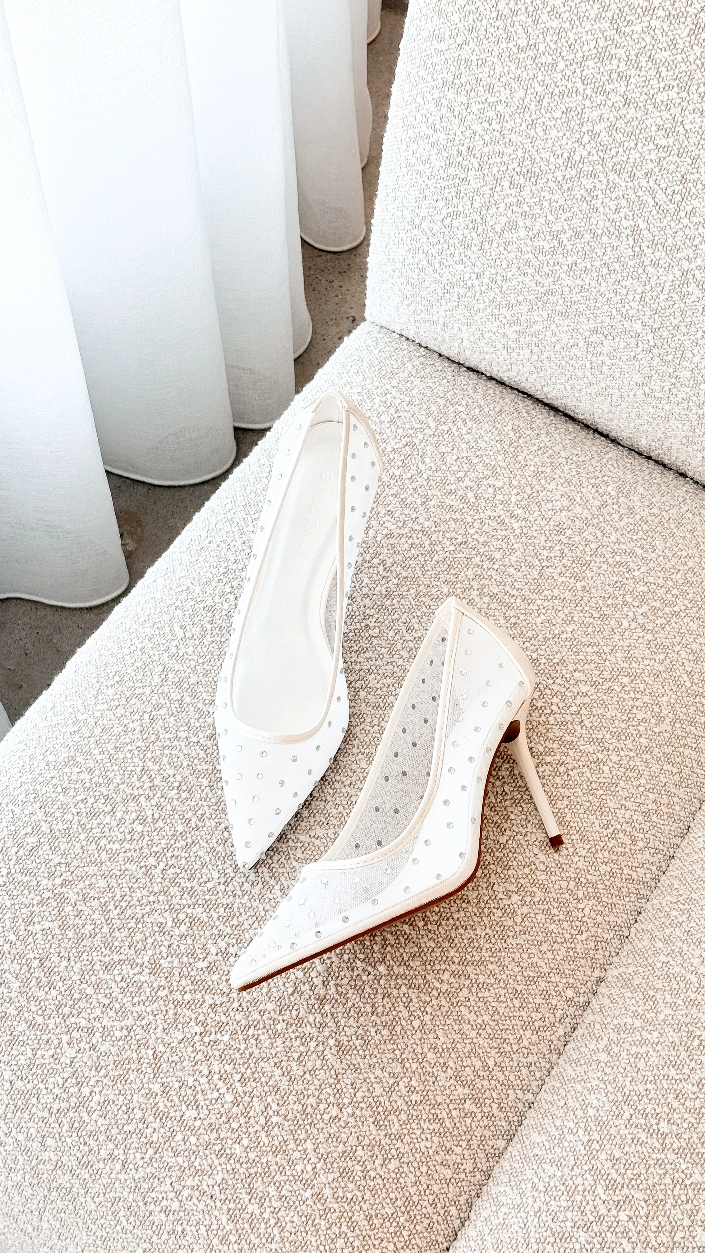 Lee Heels - White Mesh Diamante
