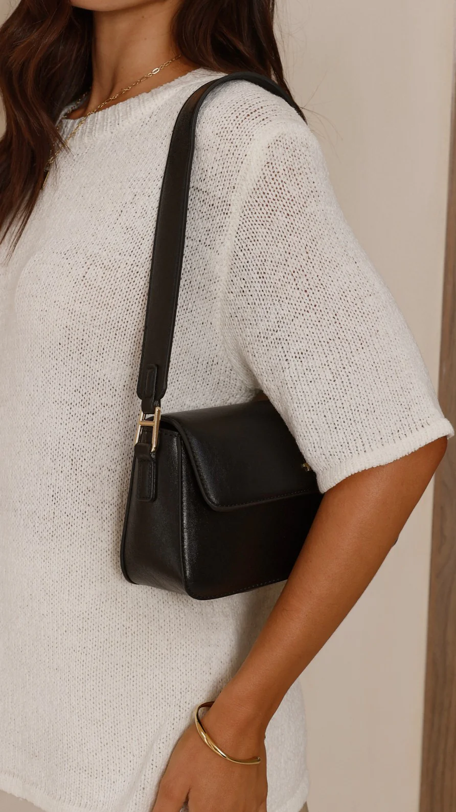 Jocelyn Shoulder Bag - Black PU