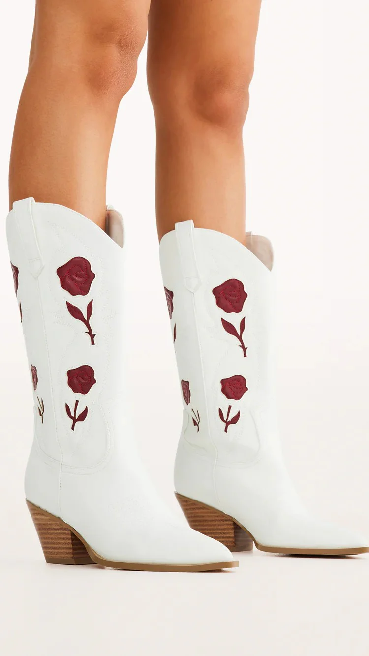 Arden Boots - White-Garnet