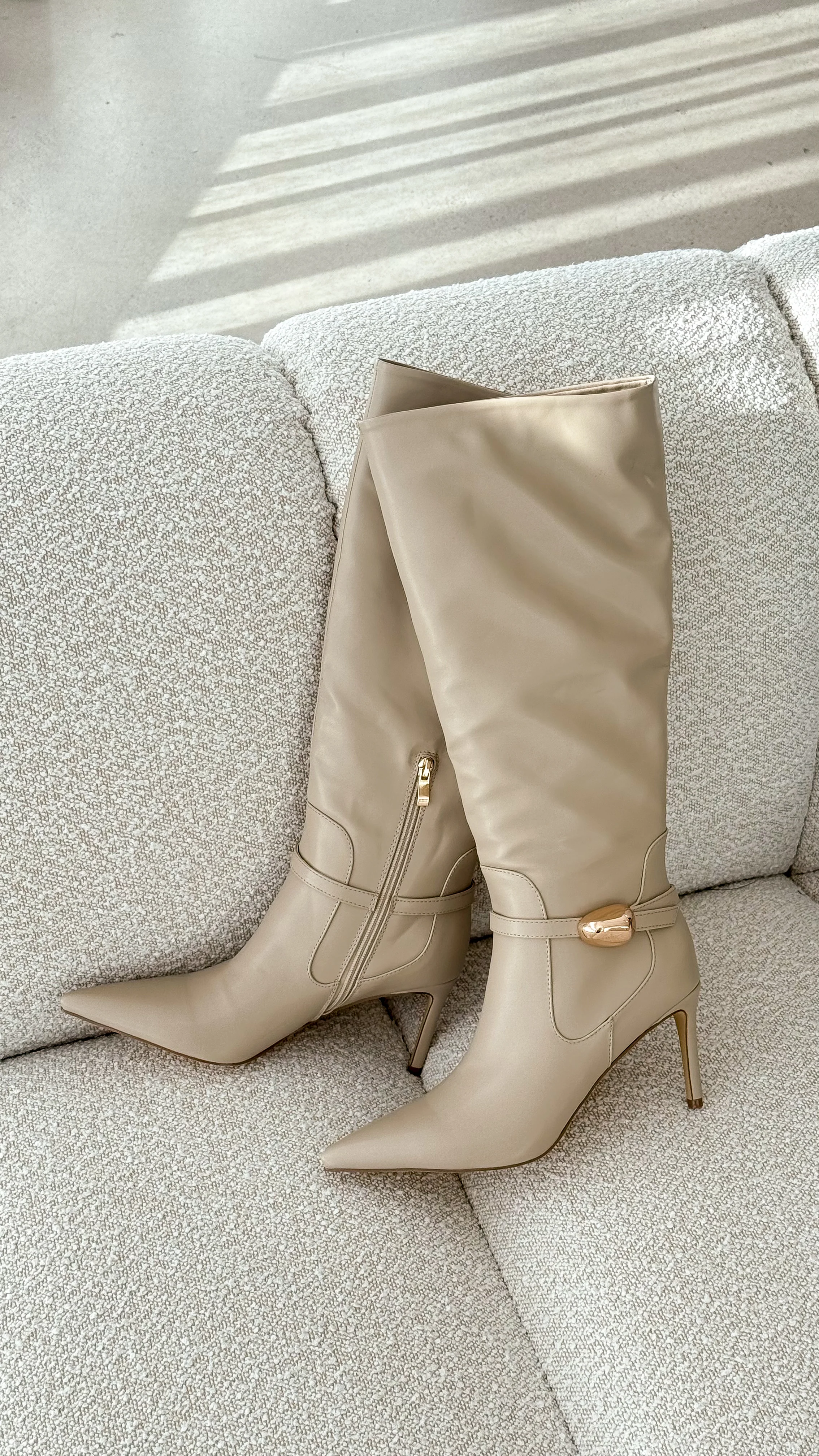 Druella Heeled Boot - Stone