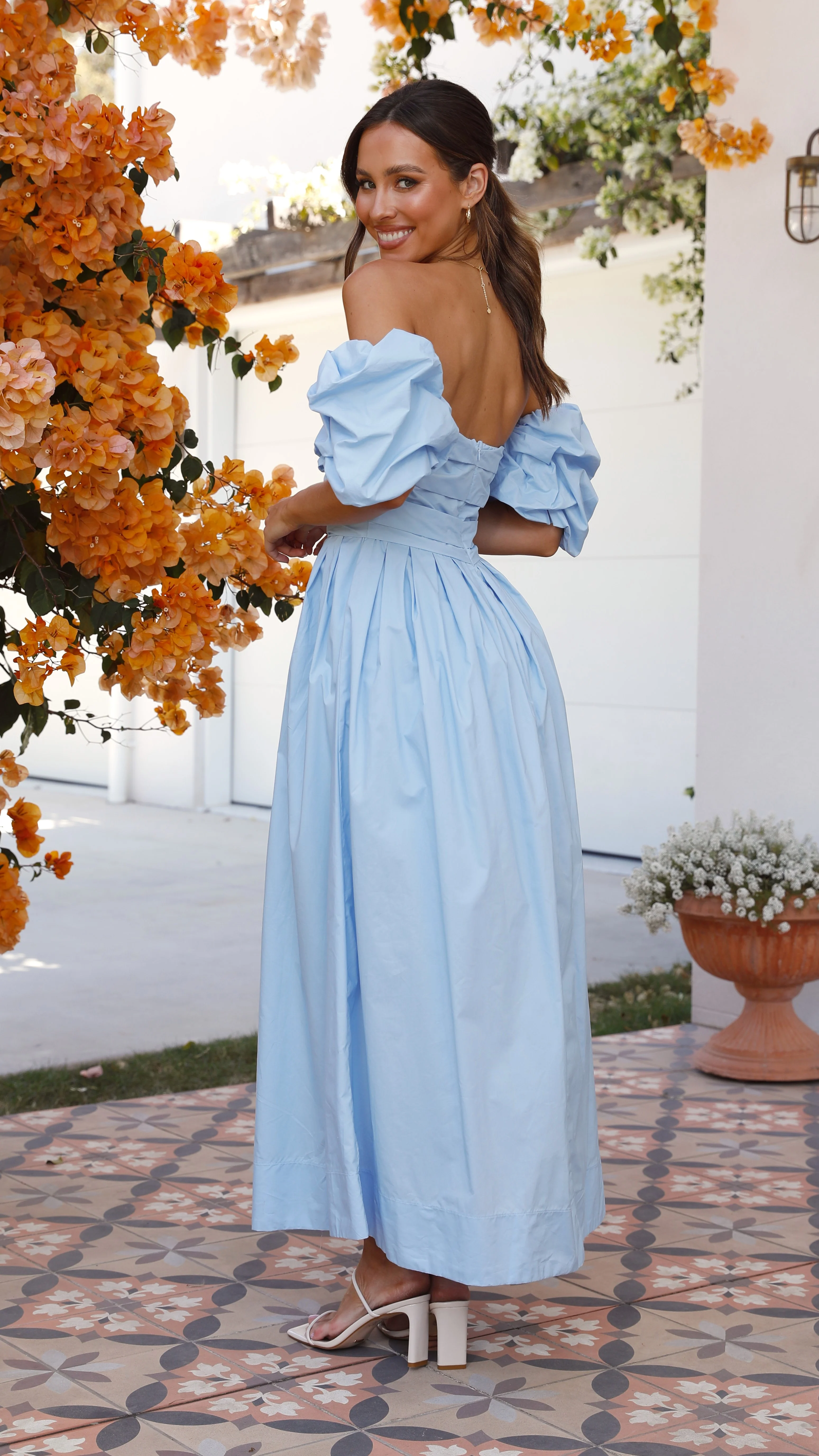 Caelius Midi Dress - Light Blue