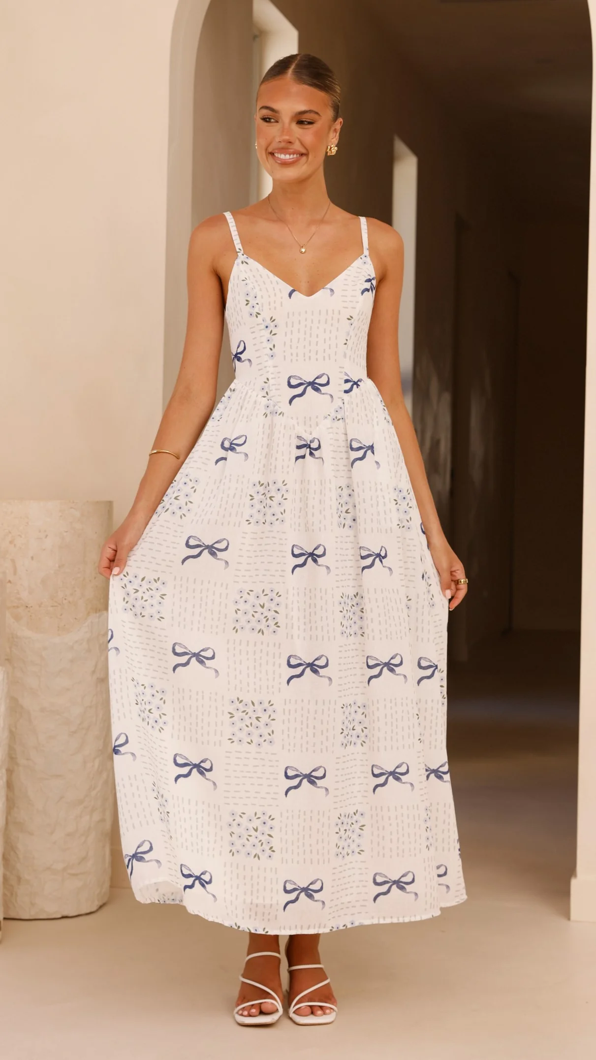 Georgina Maxi Dress - Sweet Bow Blue