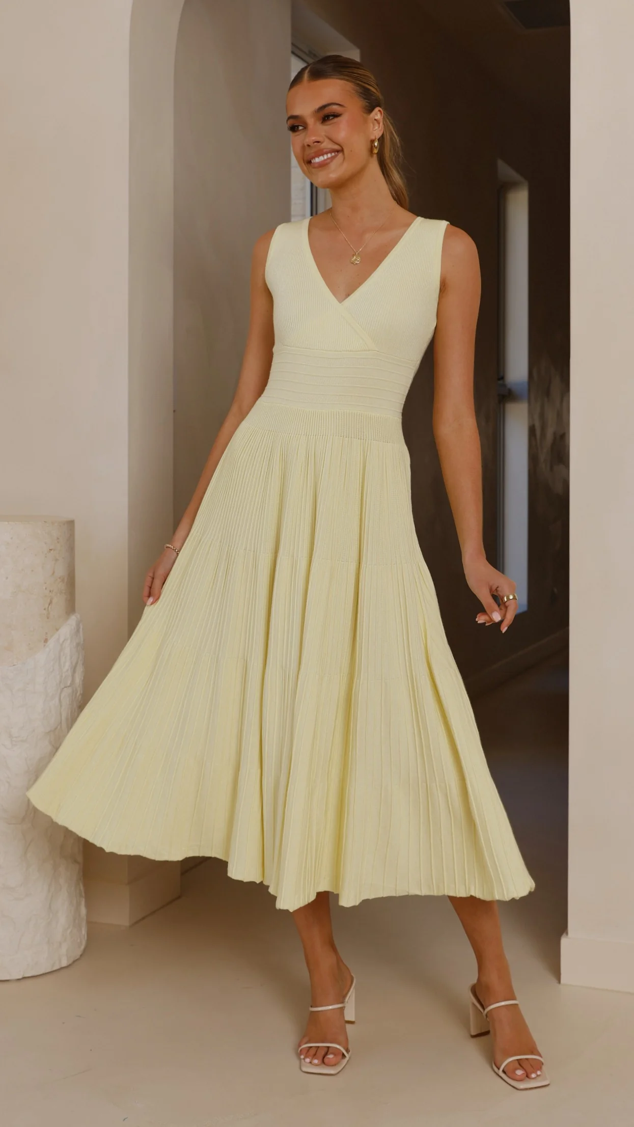 Jayde Knit Dress - Yellow