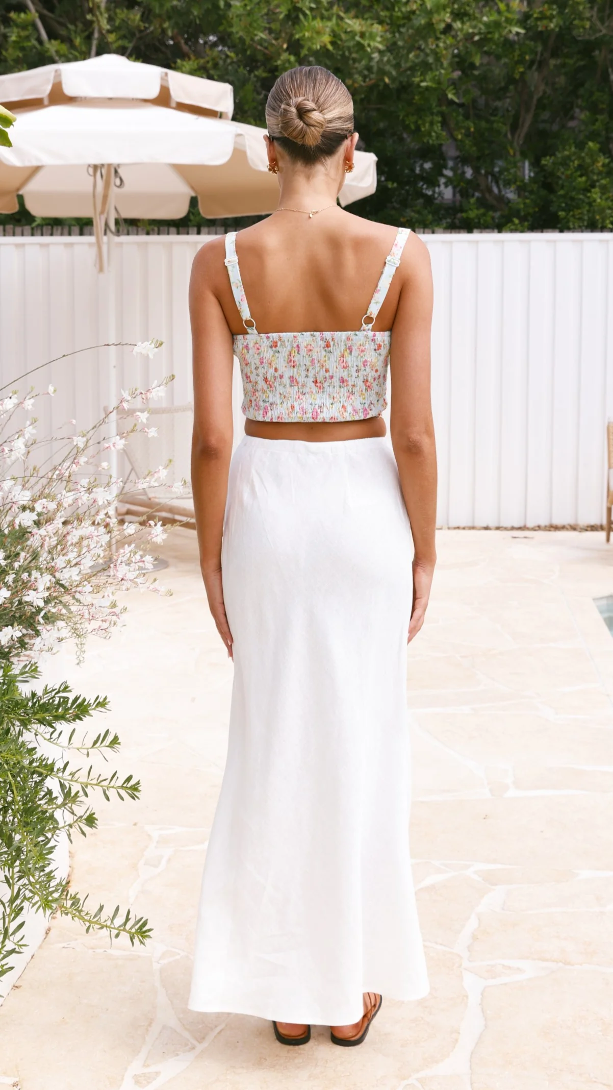 Amani Linen Maxi Skirt - White