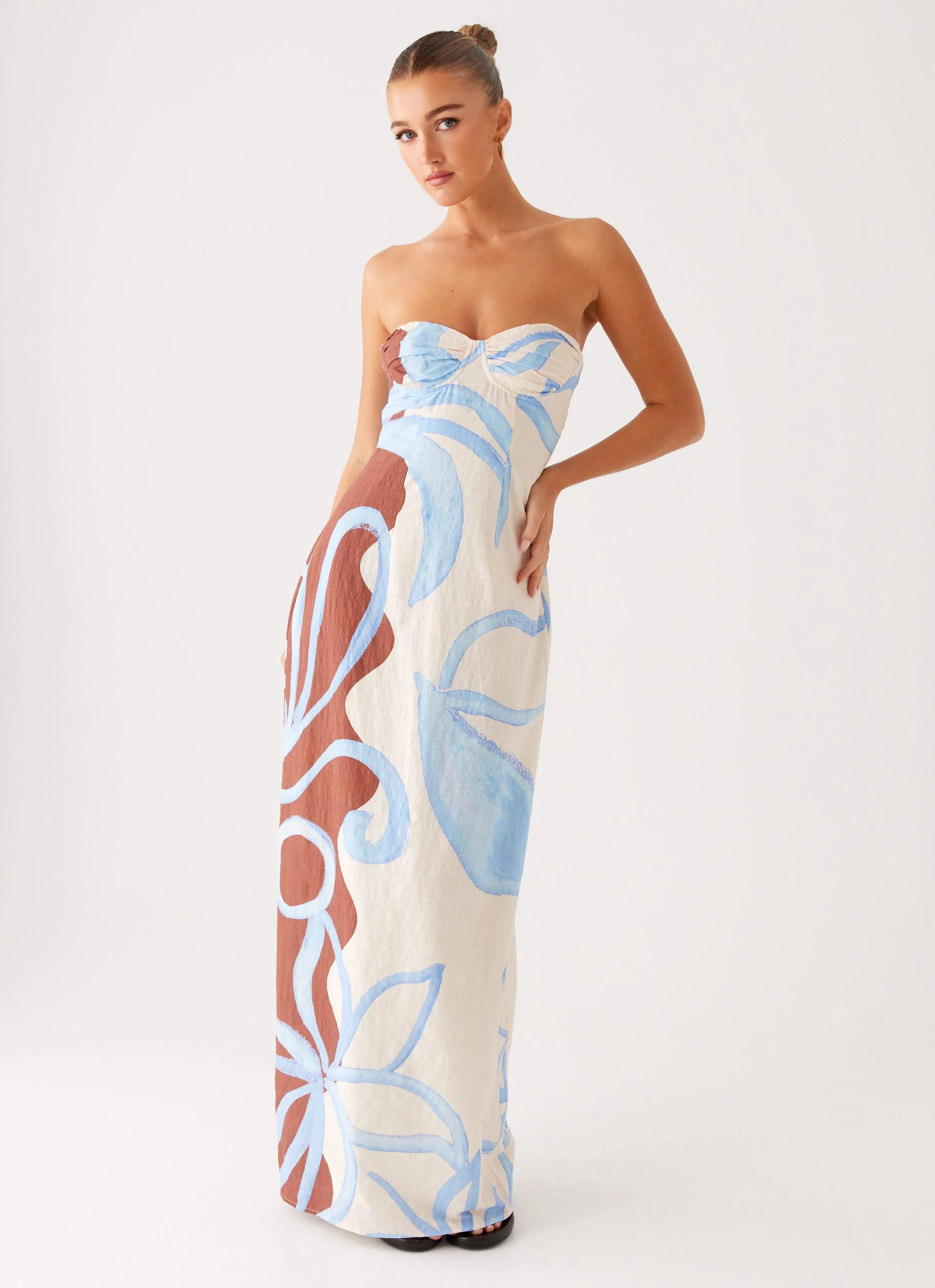 Raiden Maxi Dress - Bloom Wave Print