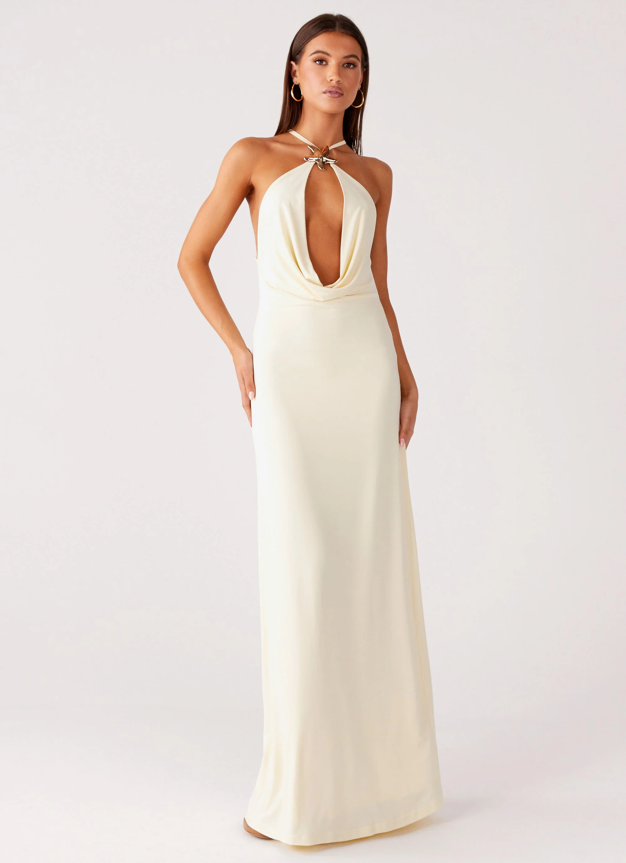 Mistlight Cowl Maxi Dress - Yellow