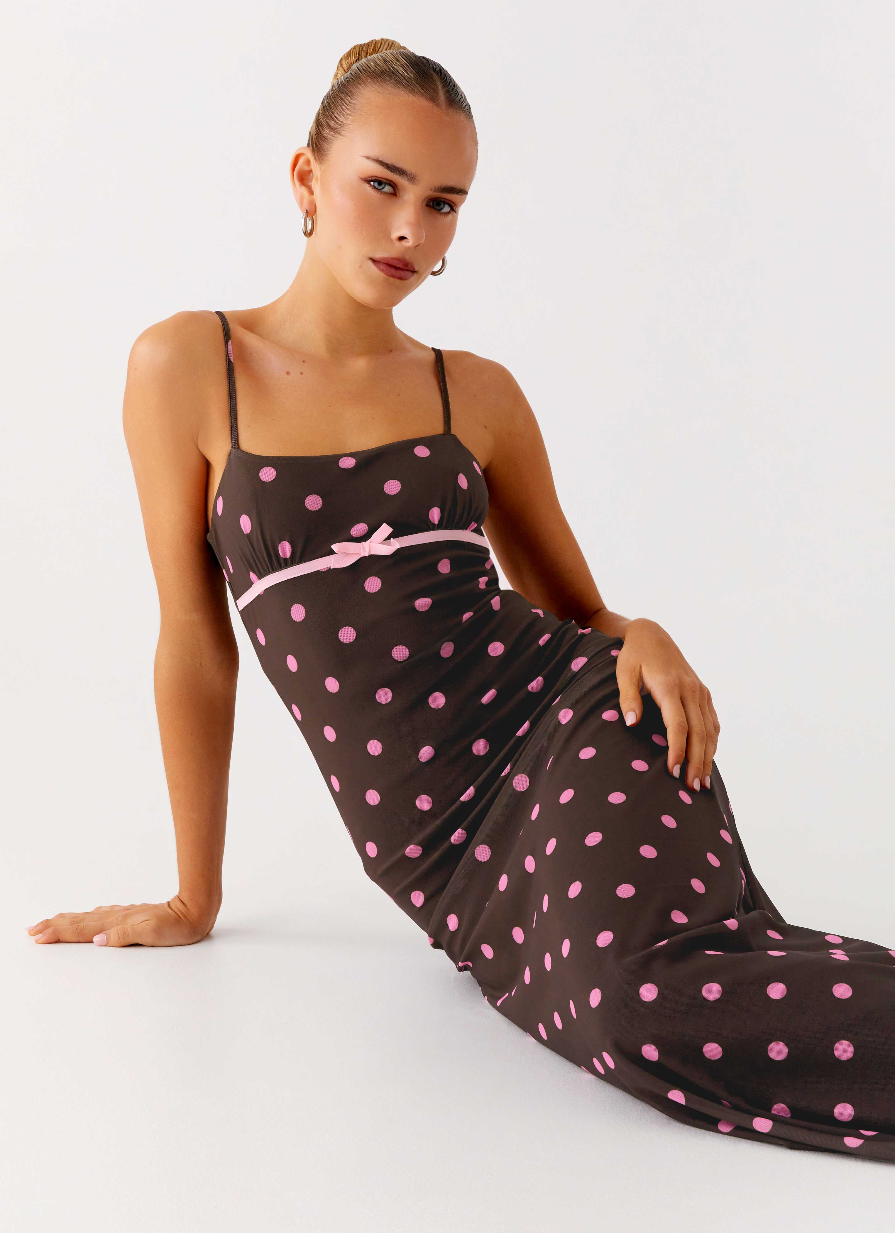 Latto Midi Dress - Chocolate Strawberry Dot