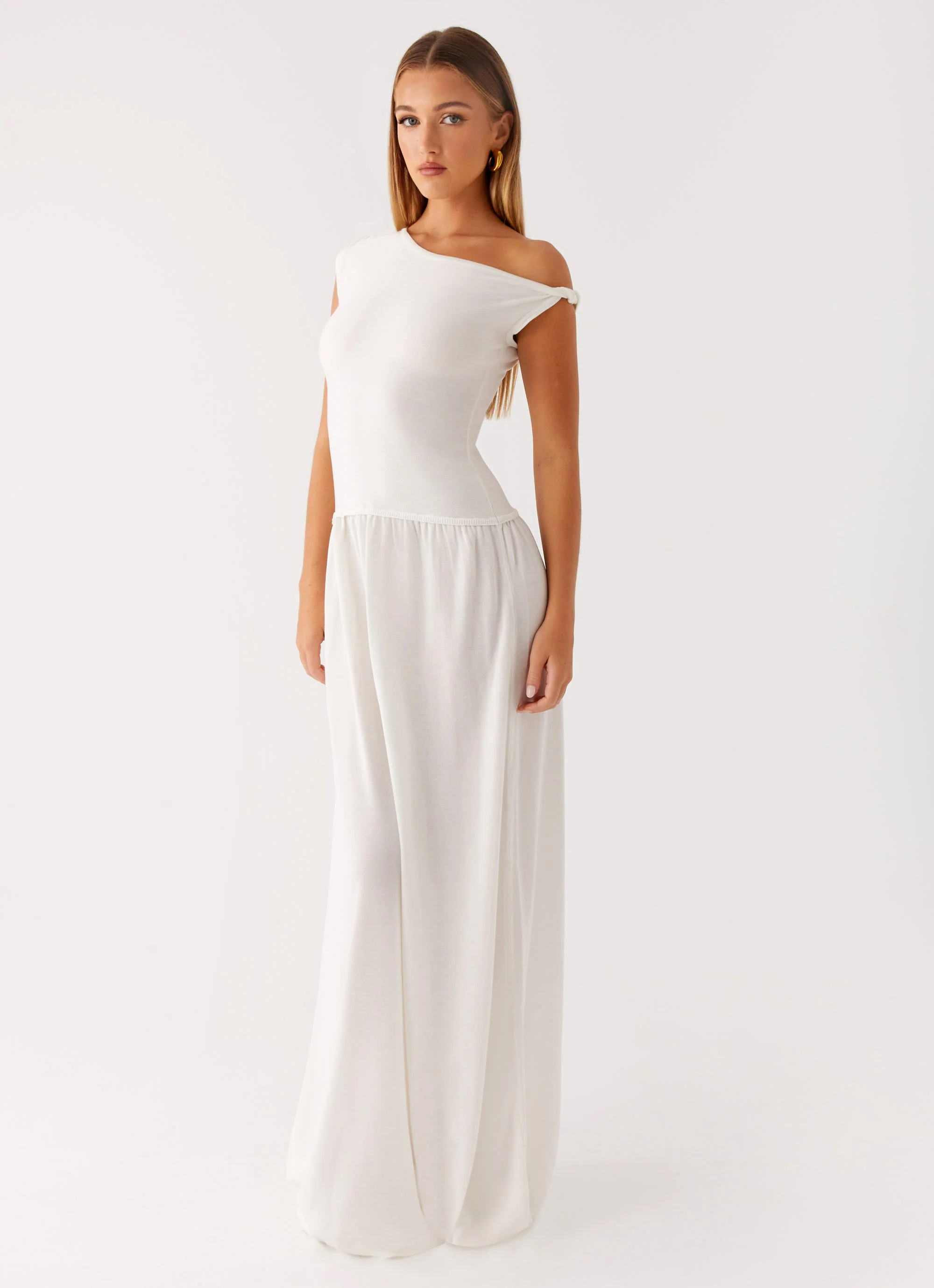 Ardella One Shoulder Maxi Dress - Ivory
