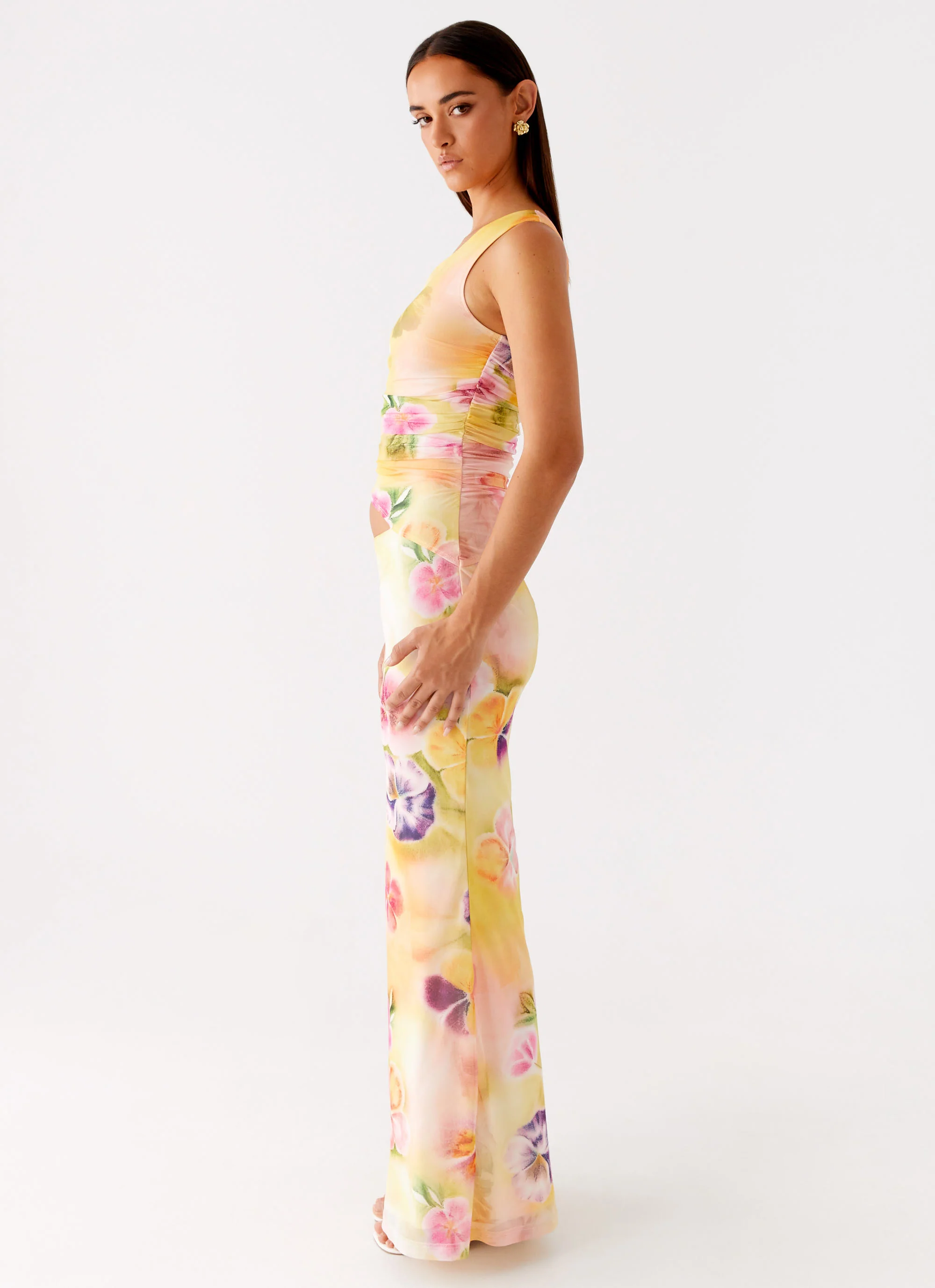 Seranella One Shoulder Maxi Dress - Sunburst Floral