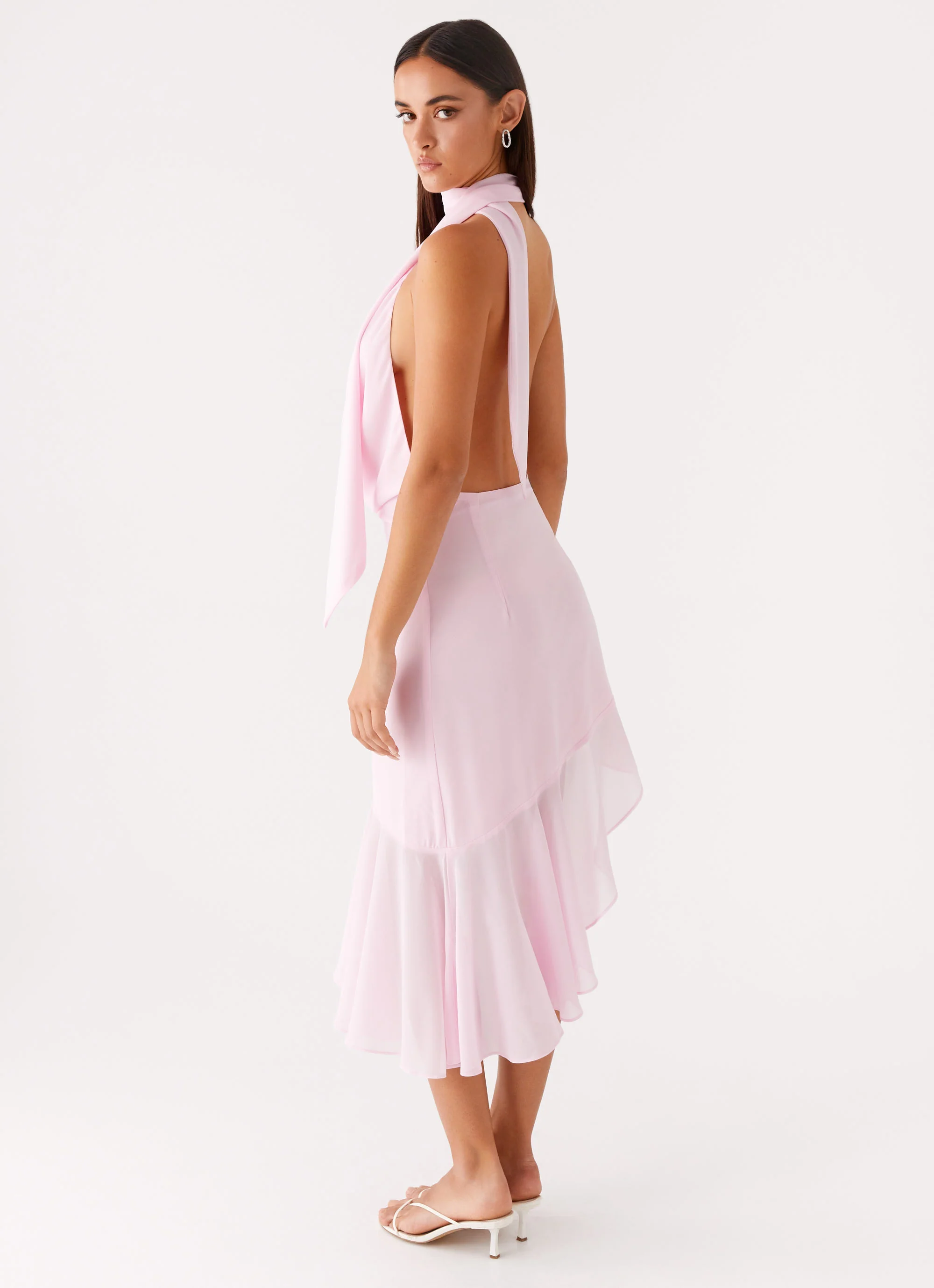 Layna Scarf Midi Dress - Pink