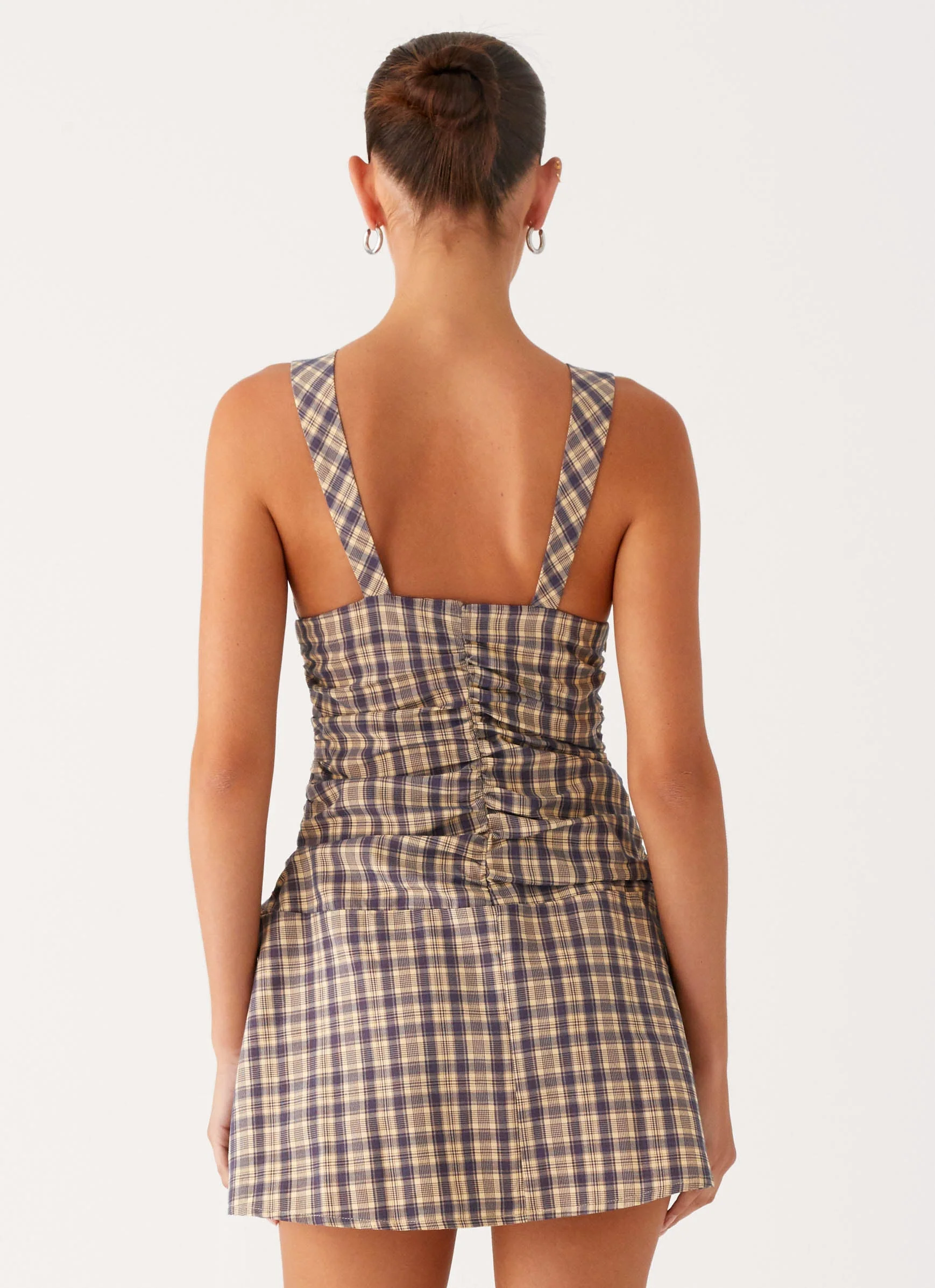 Tablo Drop Waist Mini Dress - Check Print