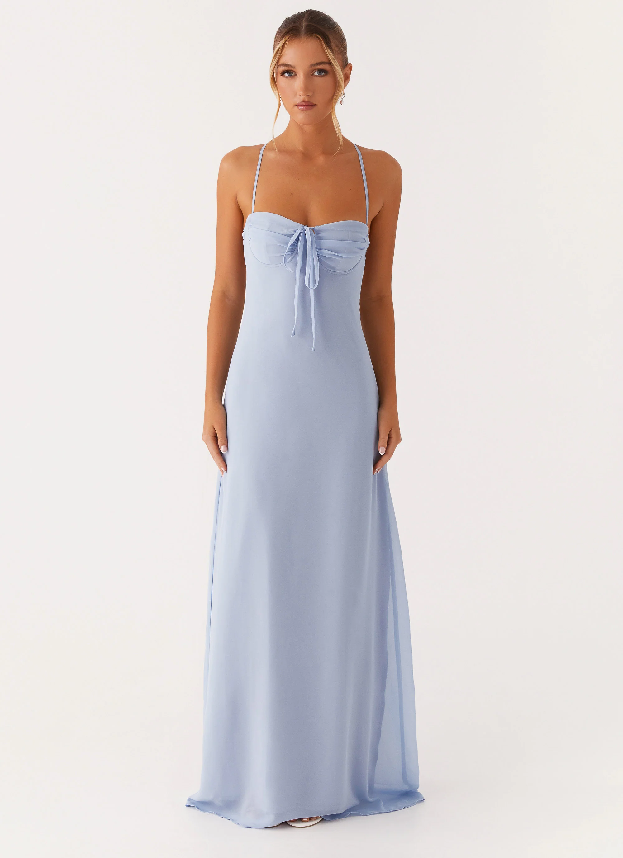 Aveline Bustier Maxi Dress - Blue