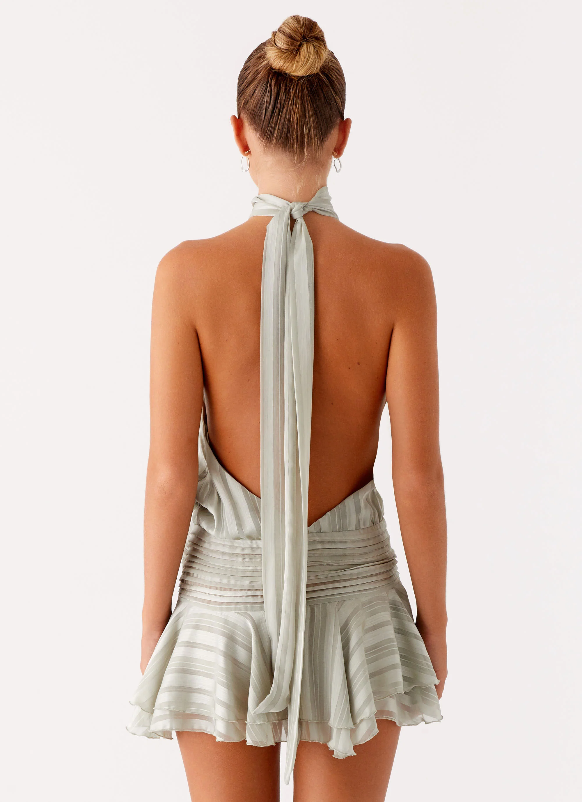 Willow Chiffon Mini Dress - Green