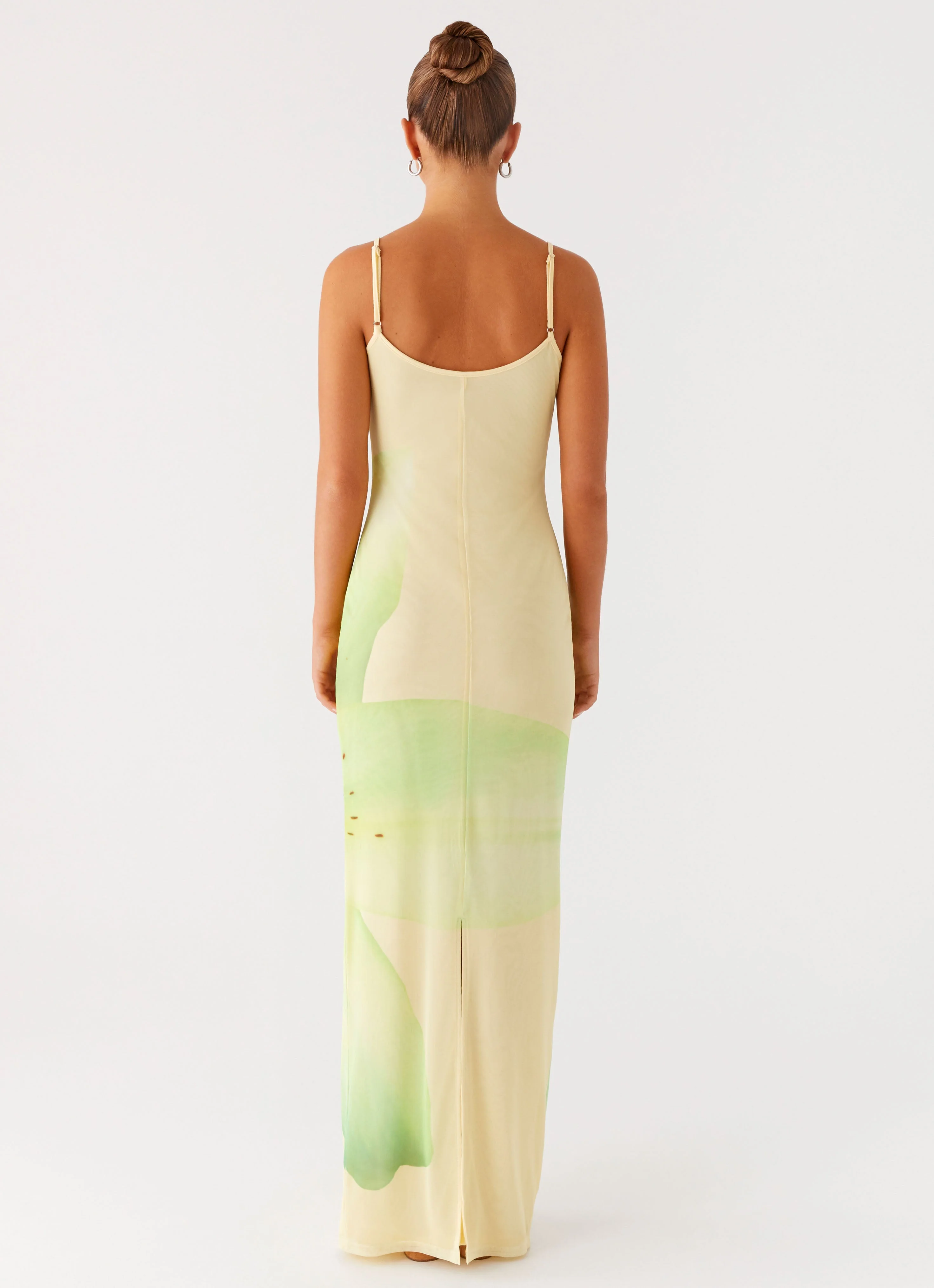 Bad News Mesh Maxi Dress - Yellow Lily