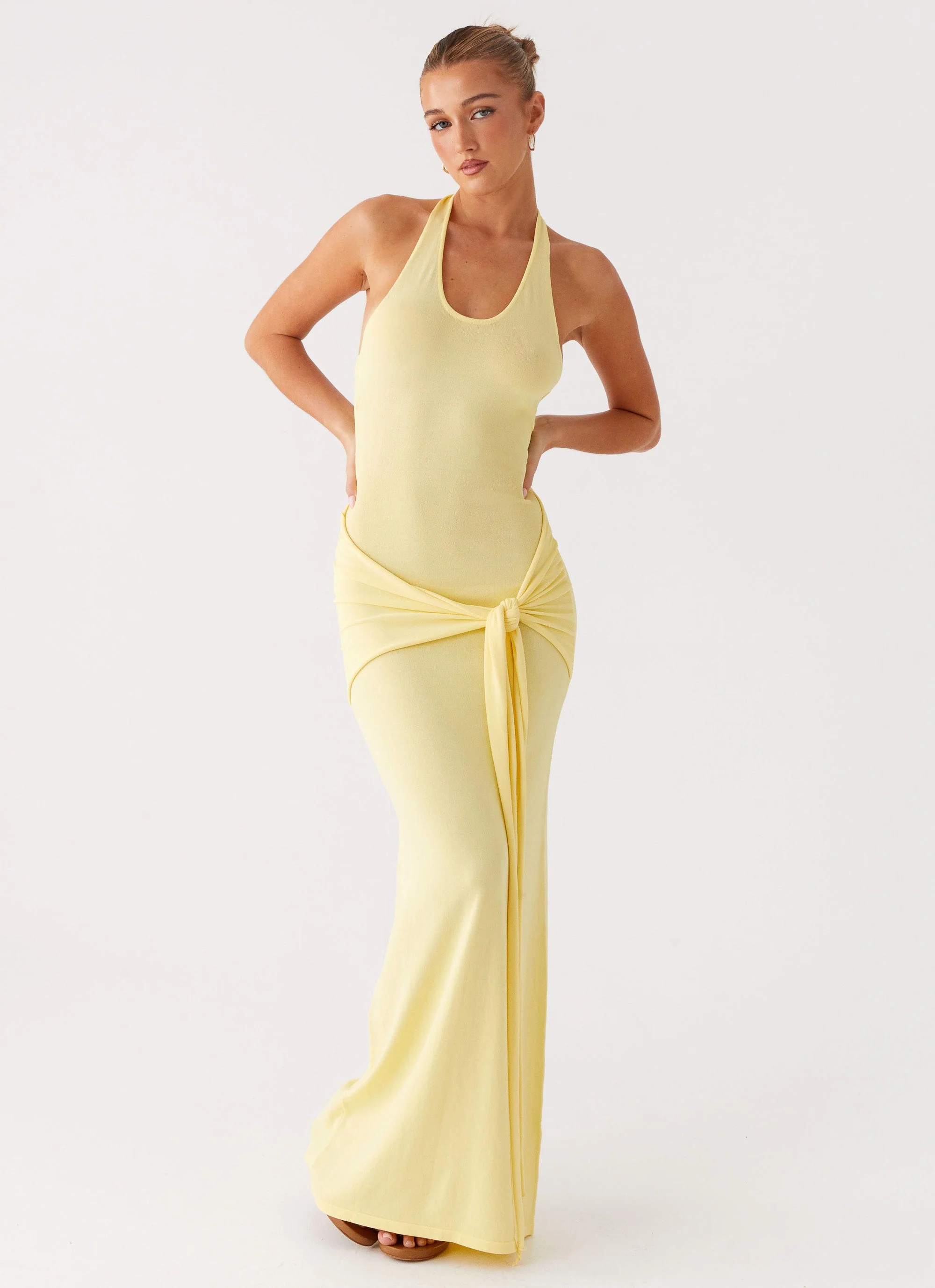 Pina Colada Knit Maxi Dress - Yellow