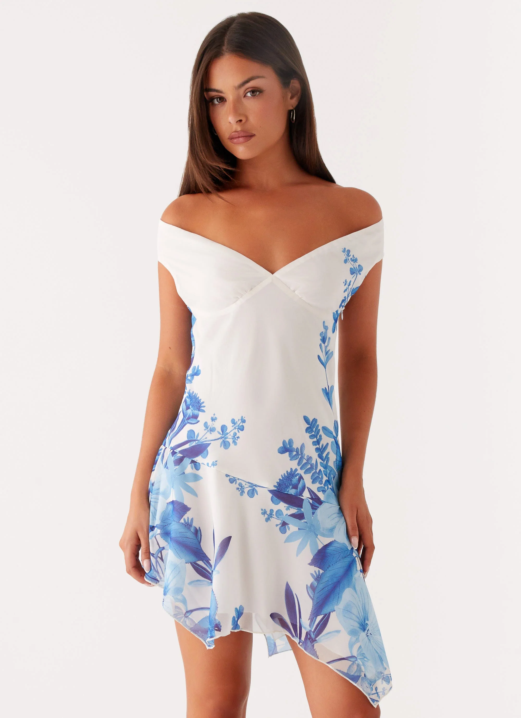 Alma Mini Dress - Blue Floral Print