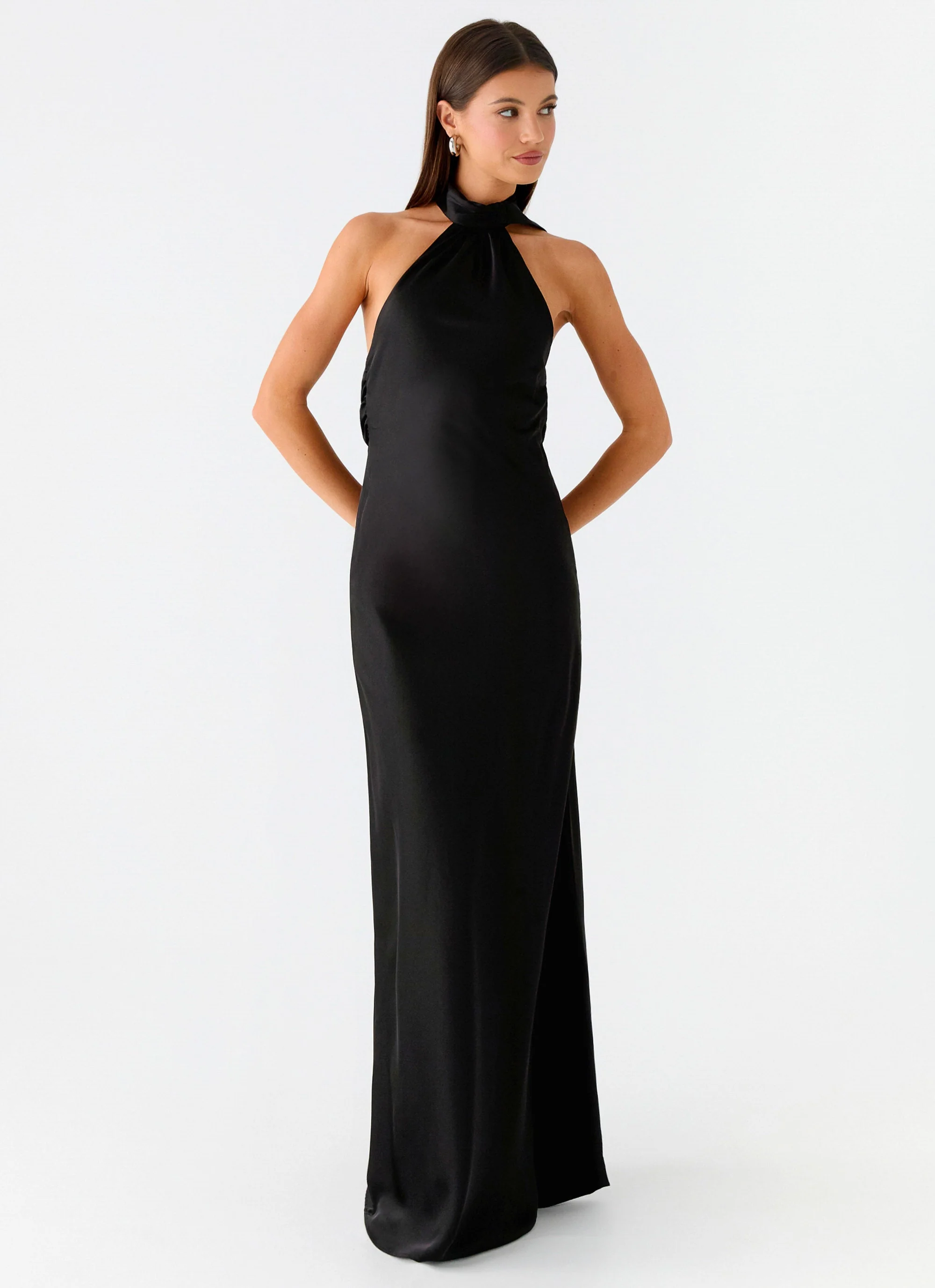 Keena Scarf Maxi Dress - Black