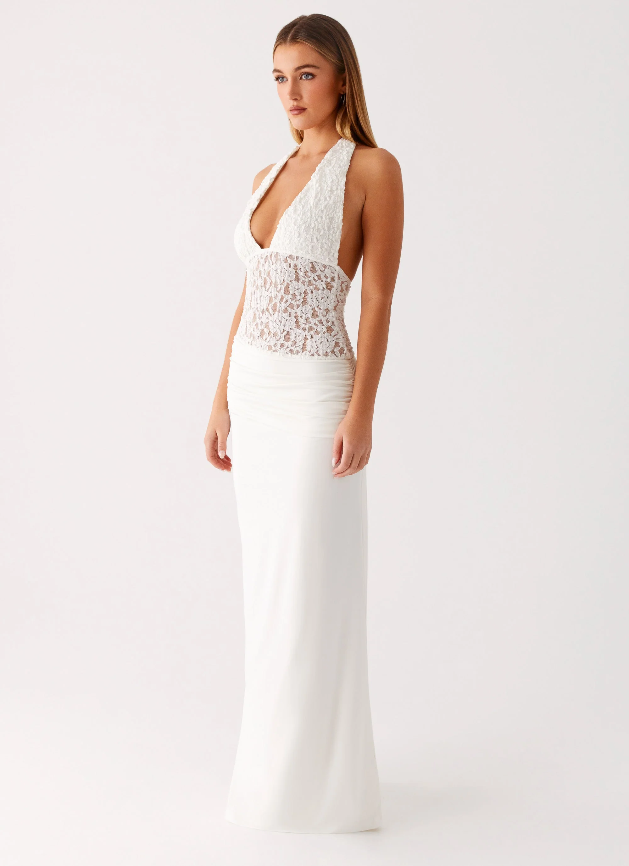 Miri Halter Maxi Dress - Ivory