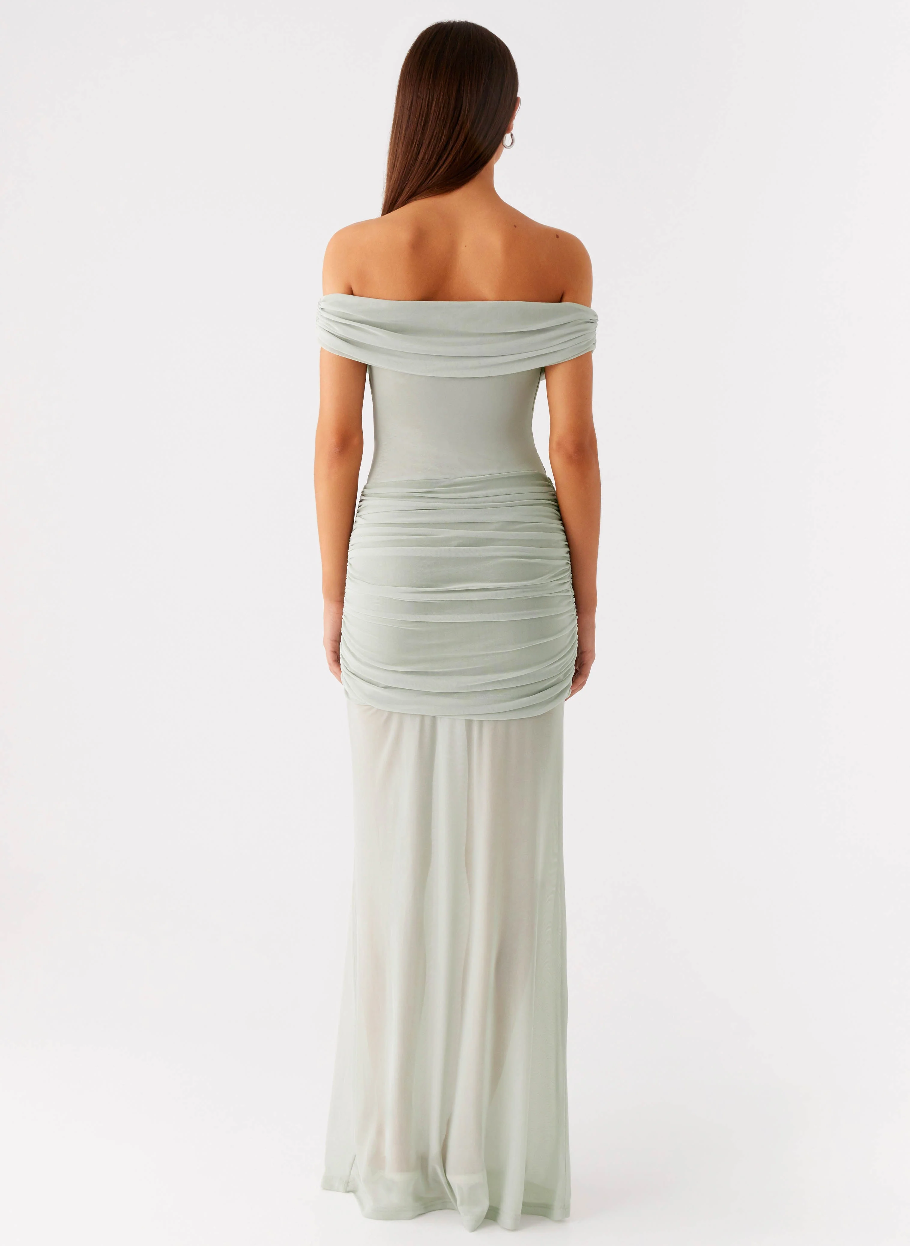Eyllin Off Shoulder Maxi Dress - Sage