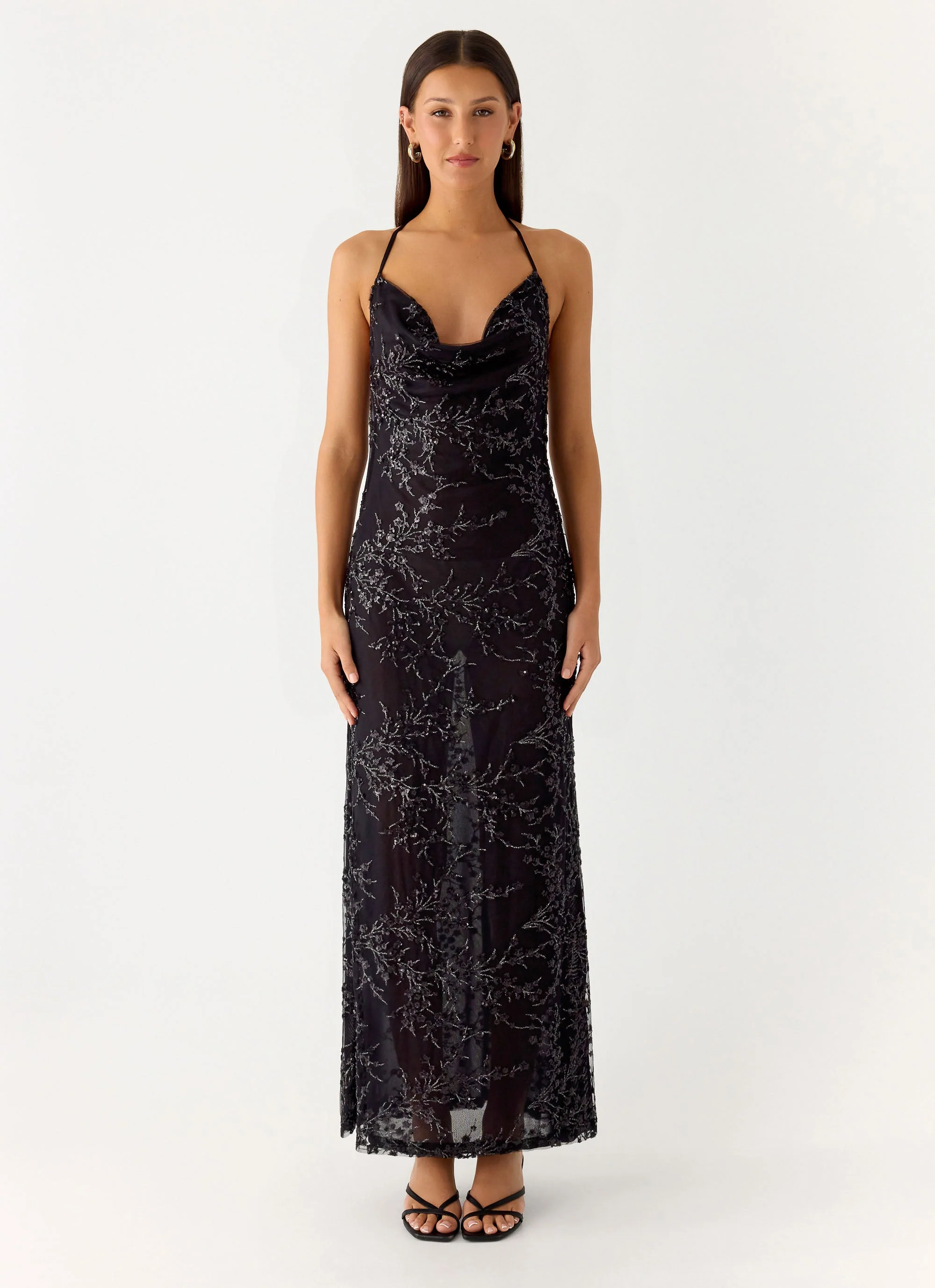 Mayim Sequin Maxi Dress - Black