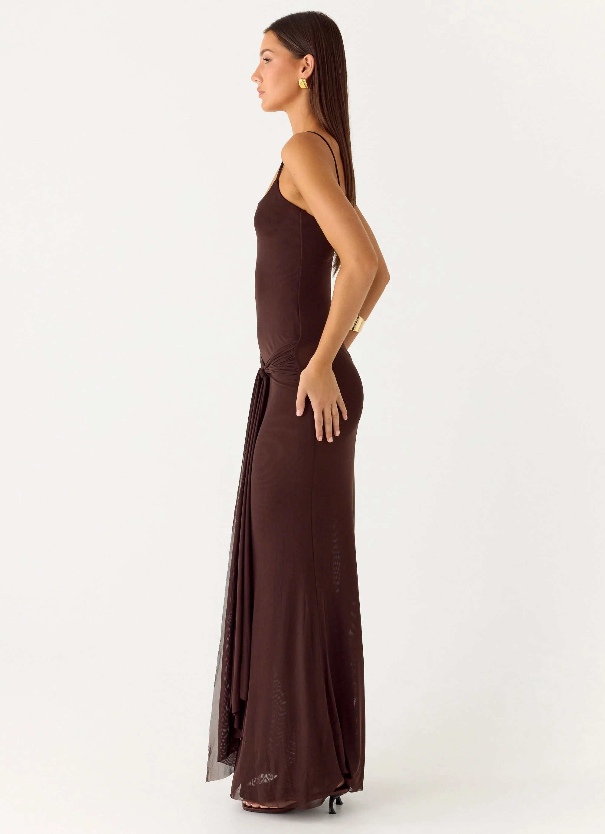 Matoma Bodysuit Maxi Dress - Cool Chocolate