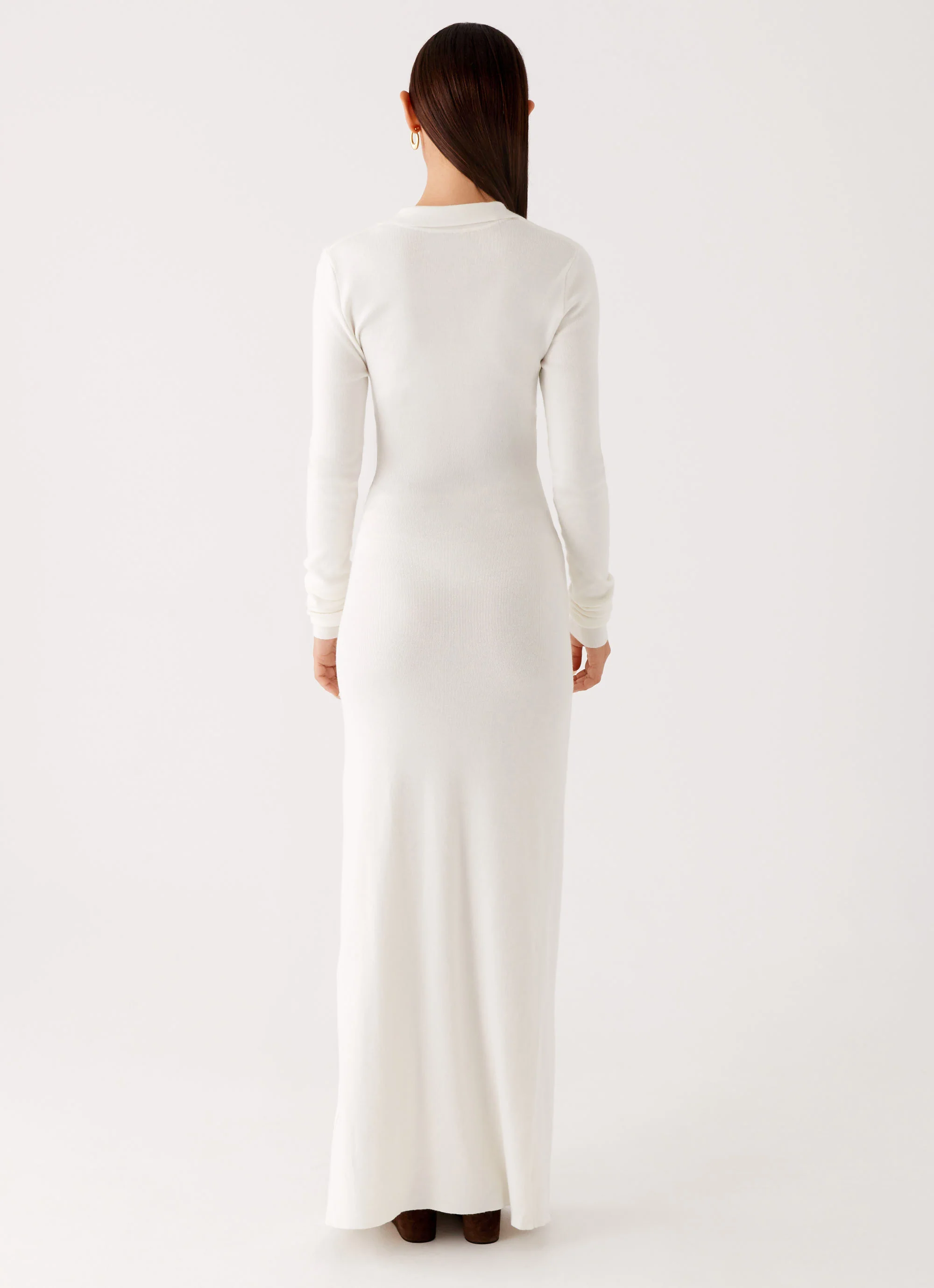 Sabetha Knit Maxi Dress - White
