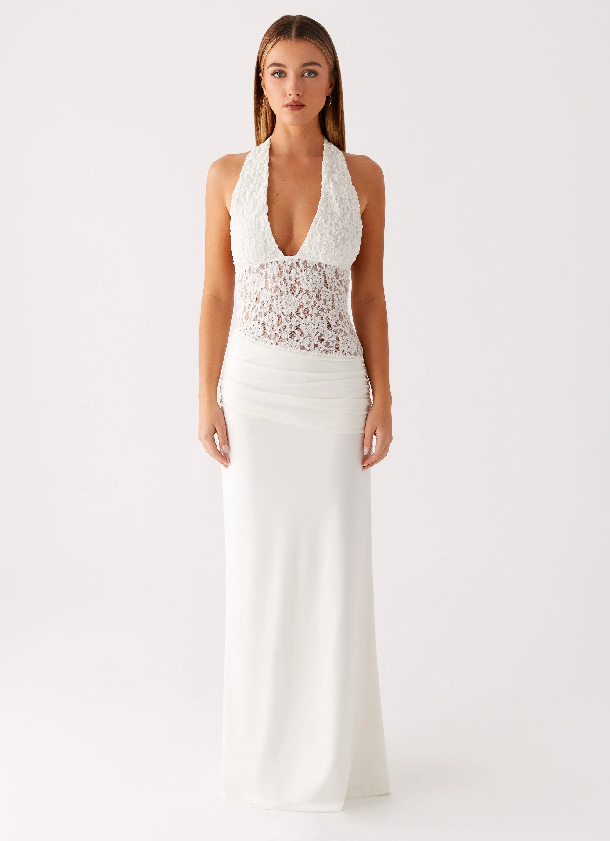 Miri Halter Maxi Dress - Ivory