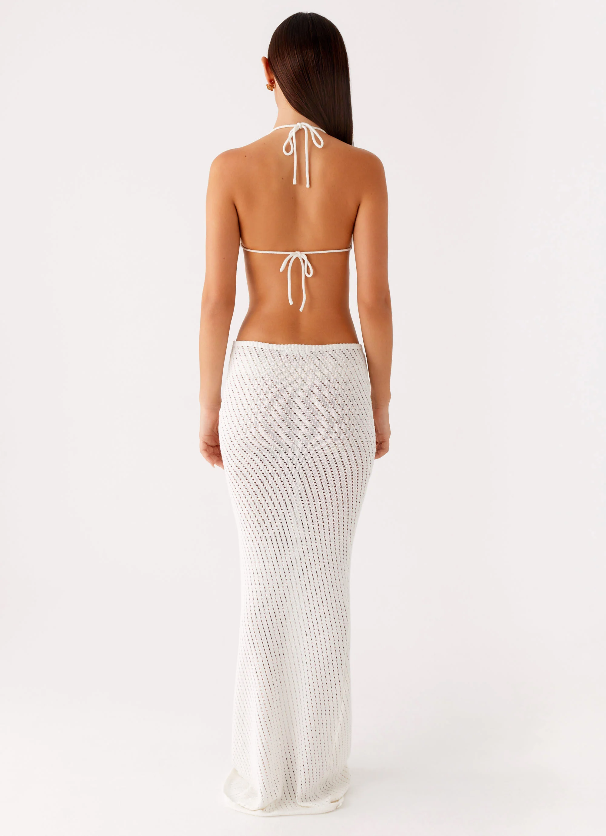 Caicos Crochet Maxi Dress - White