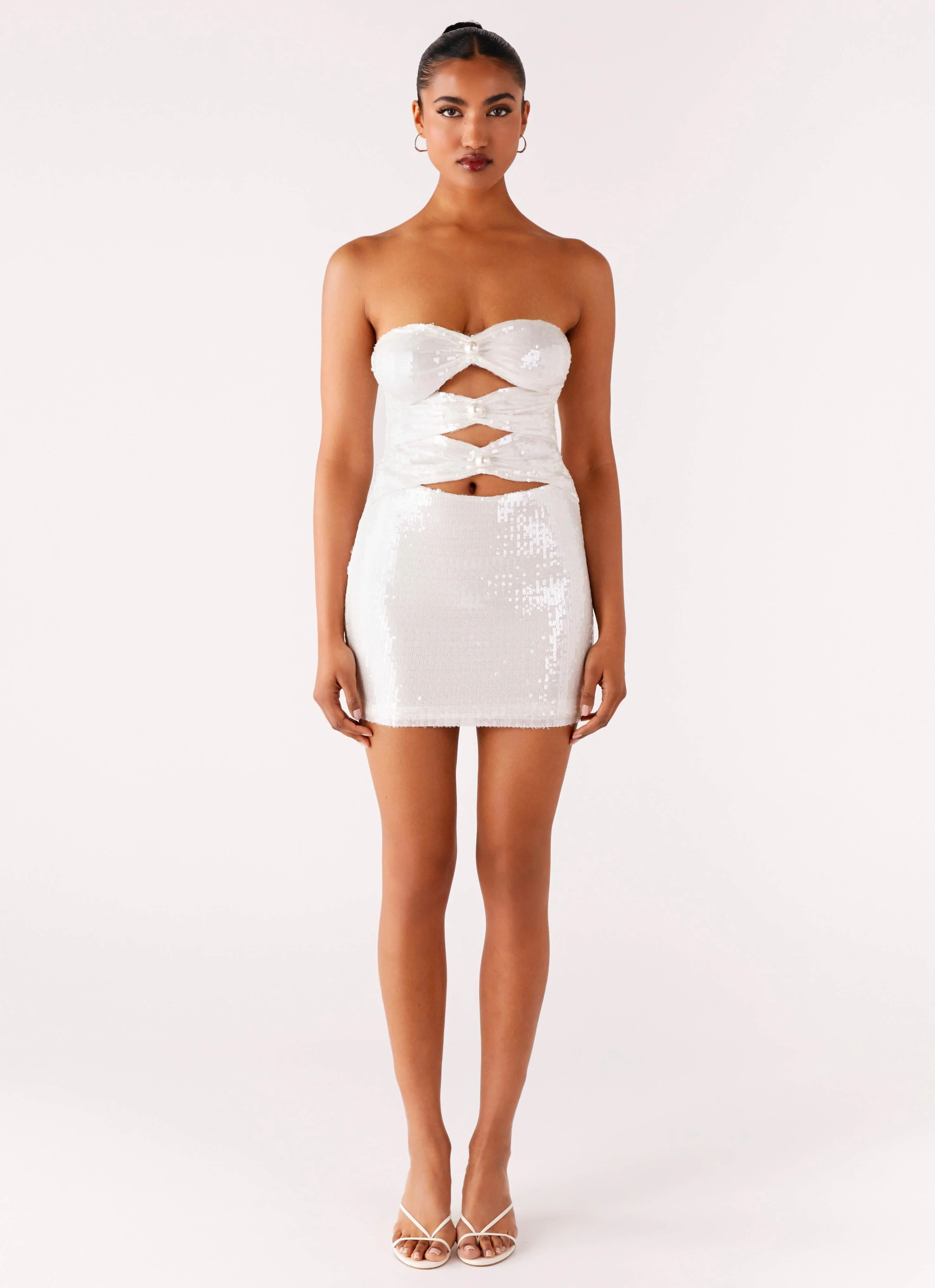 Clyra Sequin Mini Dress - Ivory