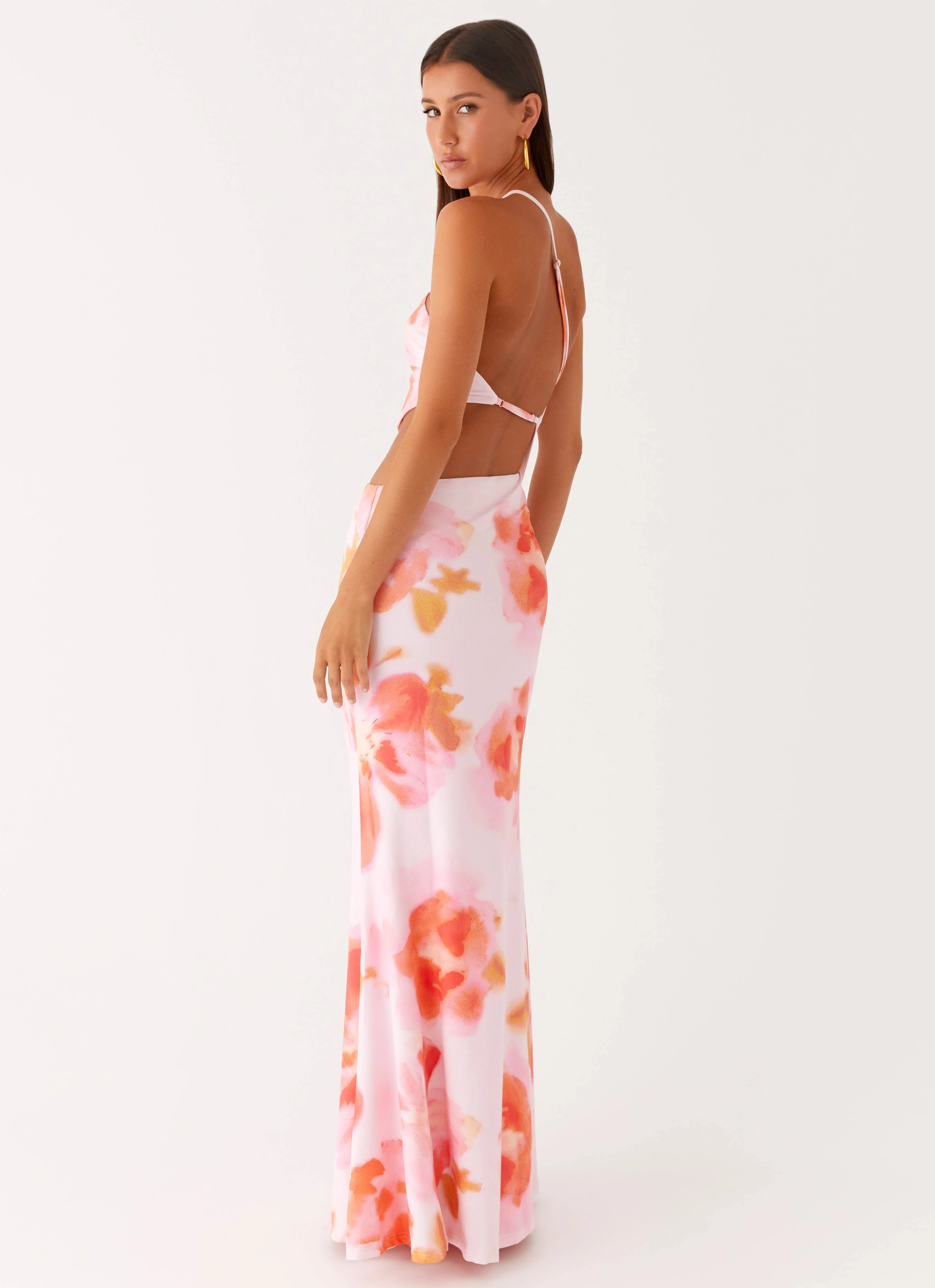 Riano Cut Out Maxi Dress - Blushing Blossom