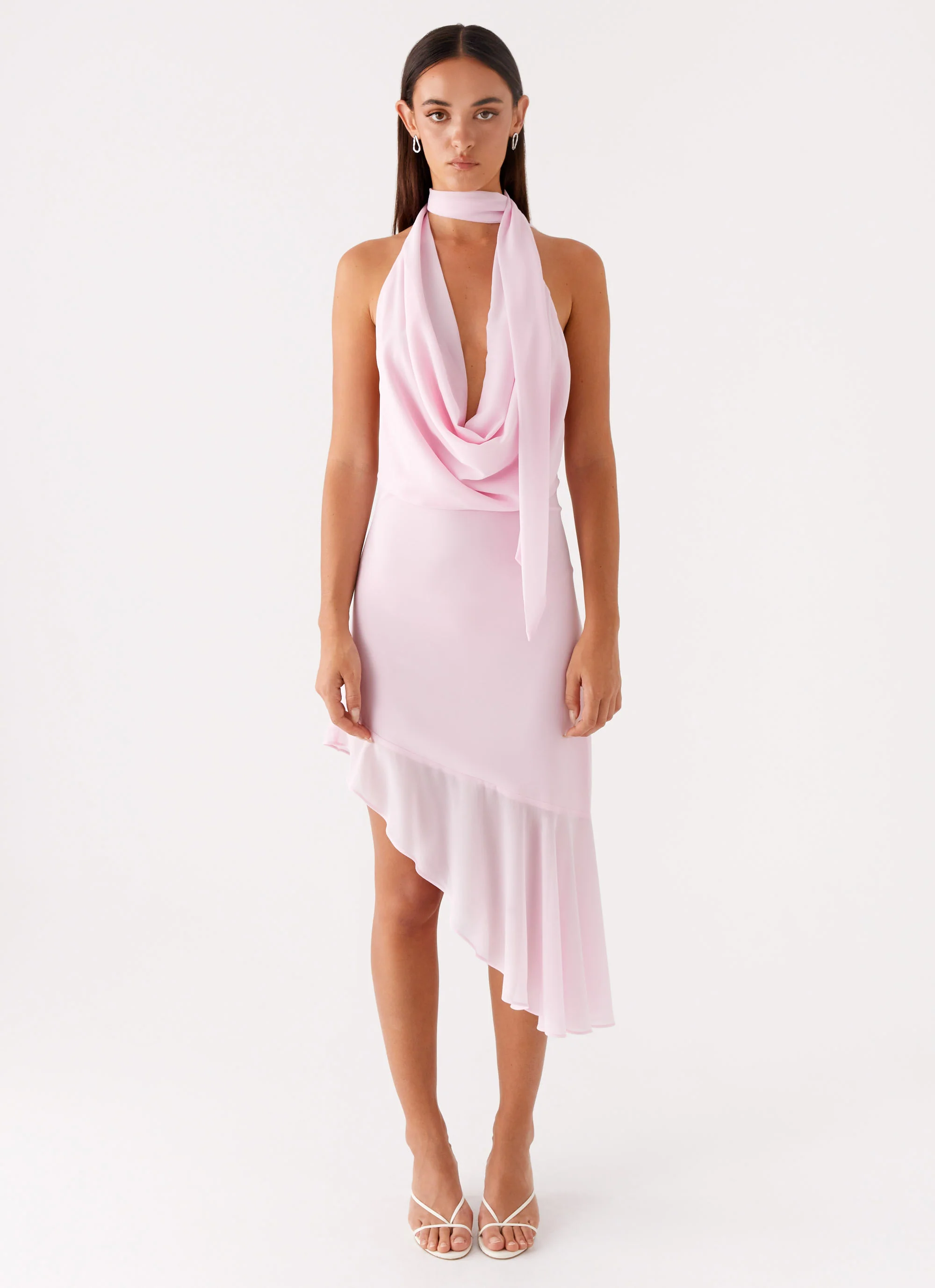 Layna Scarf Midi Dress - Pink
