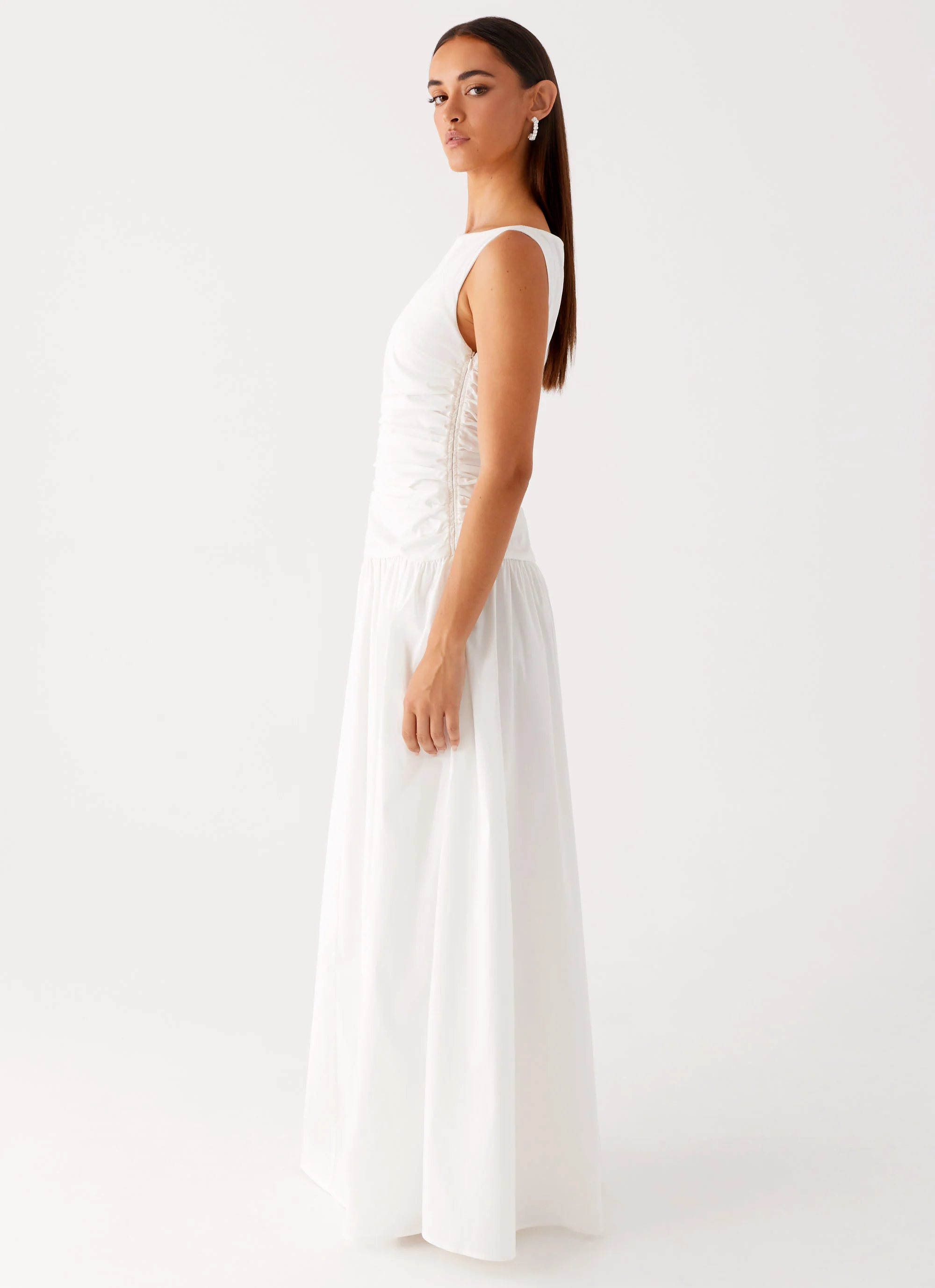 Carmel High Neck Maxi Dress - White