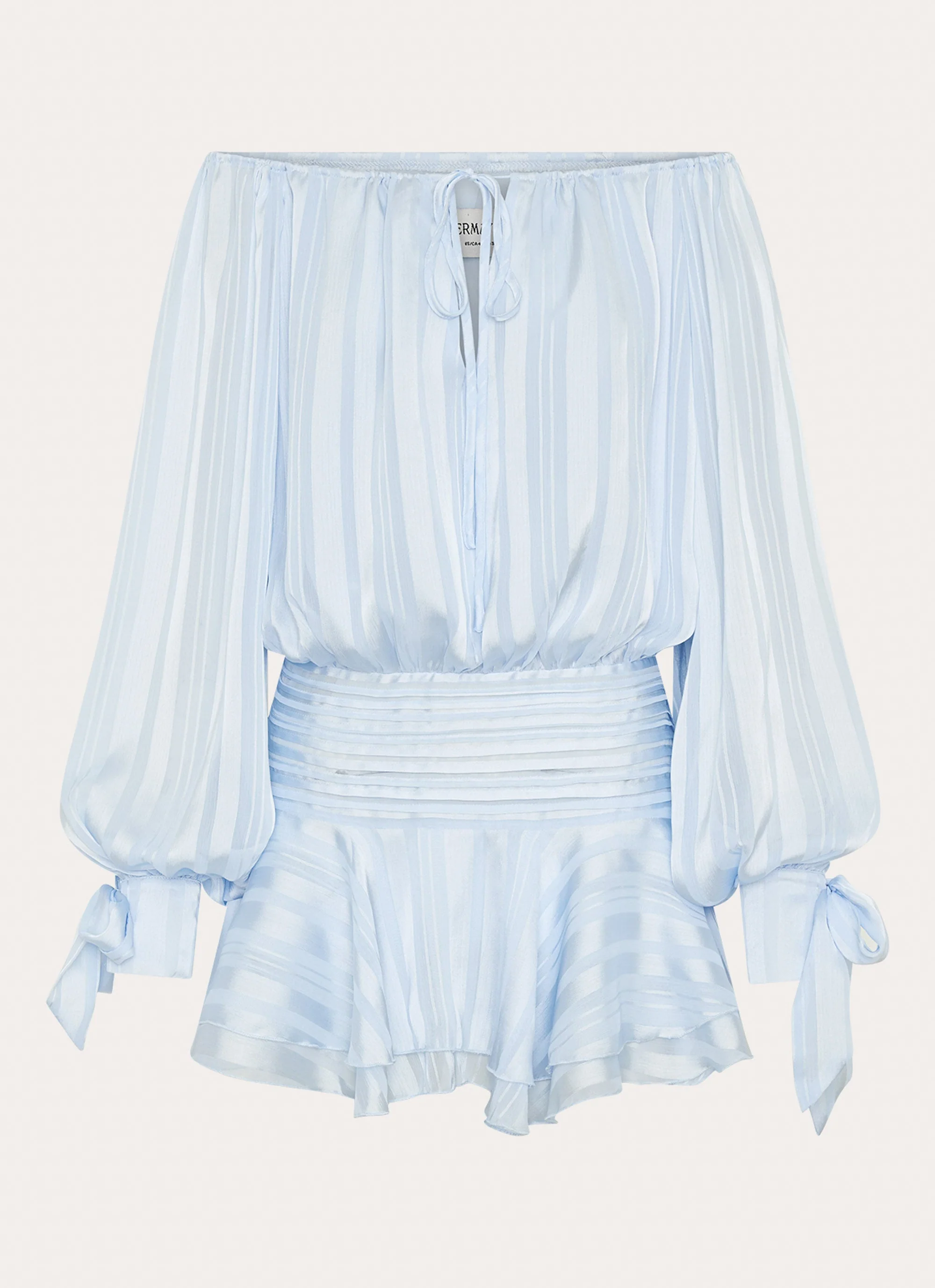 Eira Balloon Sleeve Mini Dress - Baby Blue