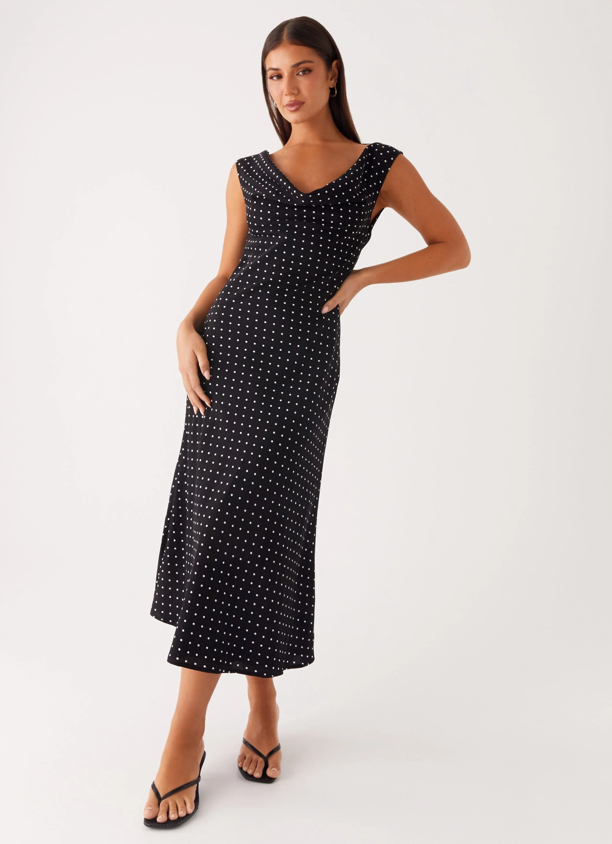 Role Model Maxi Dress - Black Polka Dot
