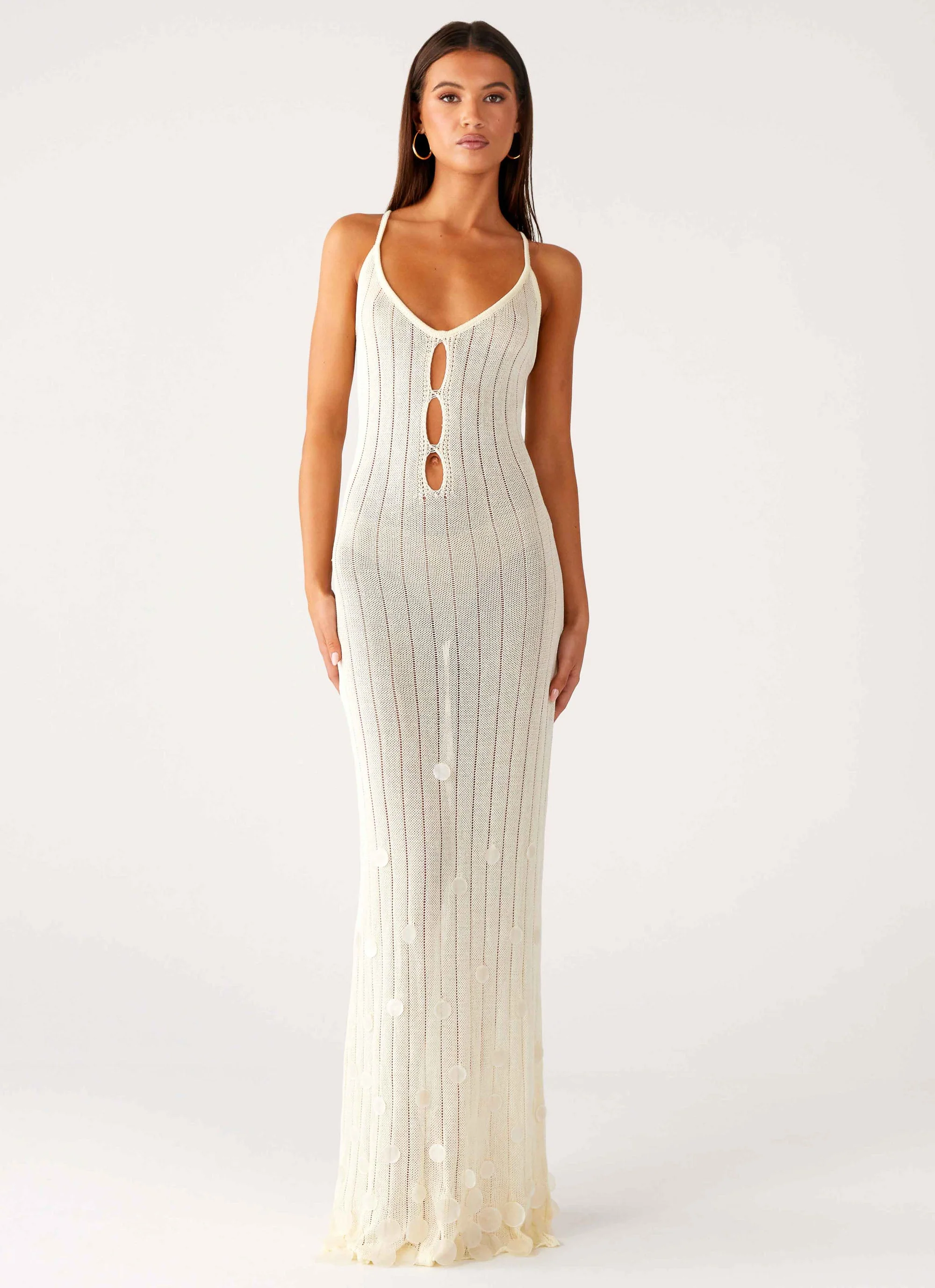 Siren Song Crochet Maxi Dress - Ivory