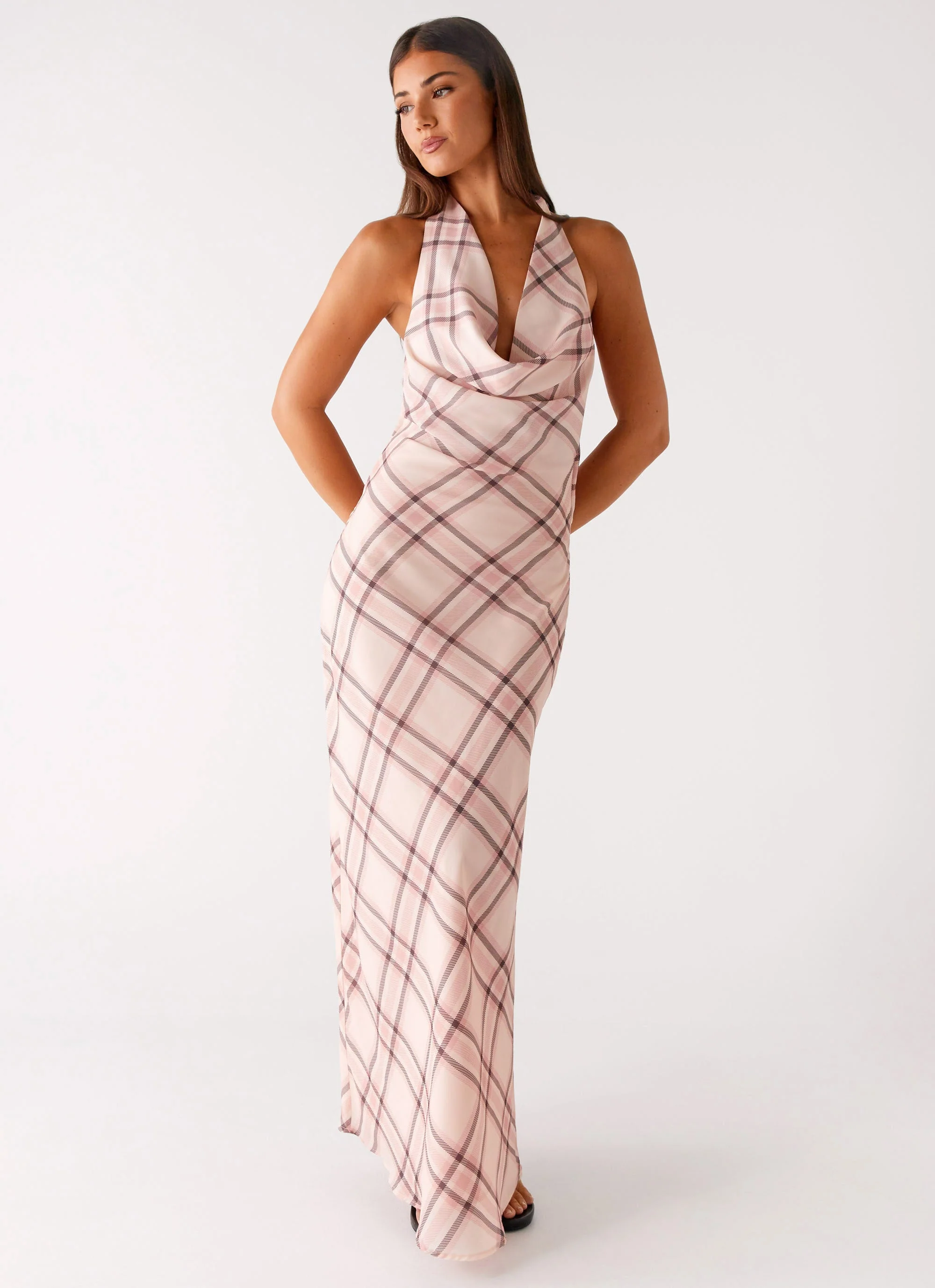 Muse Maxi Dress - Pink Check