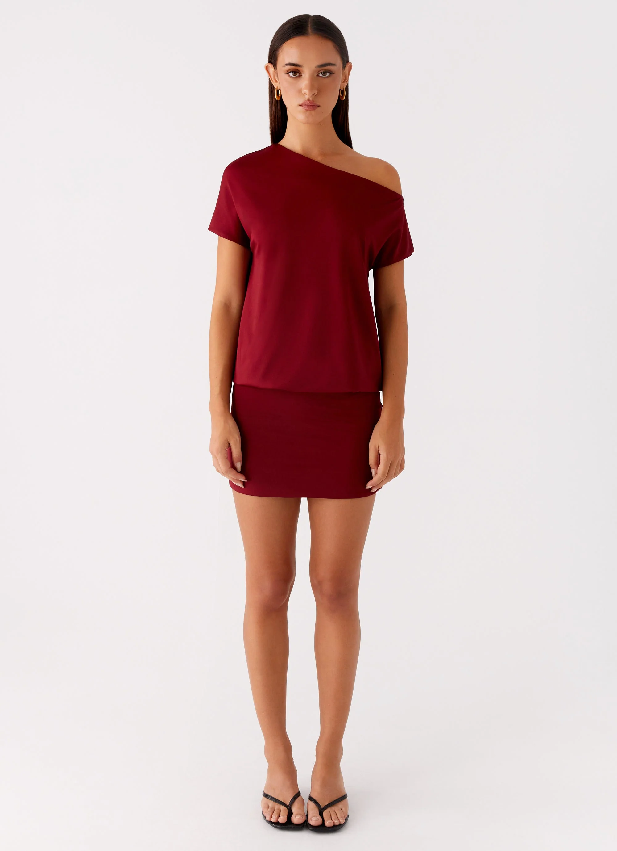Paulie Mini Dress - Maroon