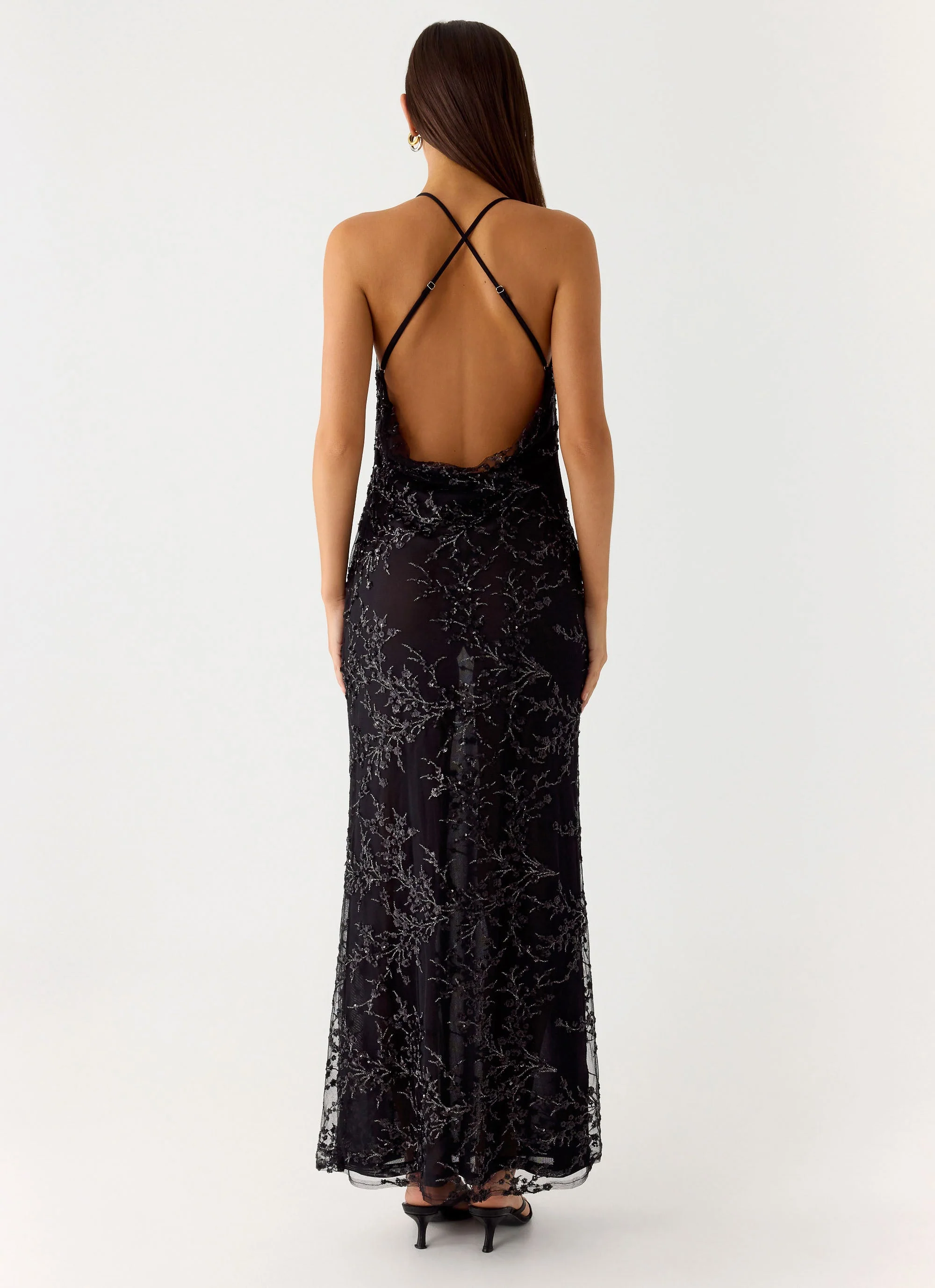 Mayim Sequin Maxi Dress - Black