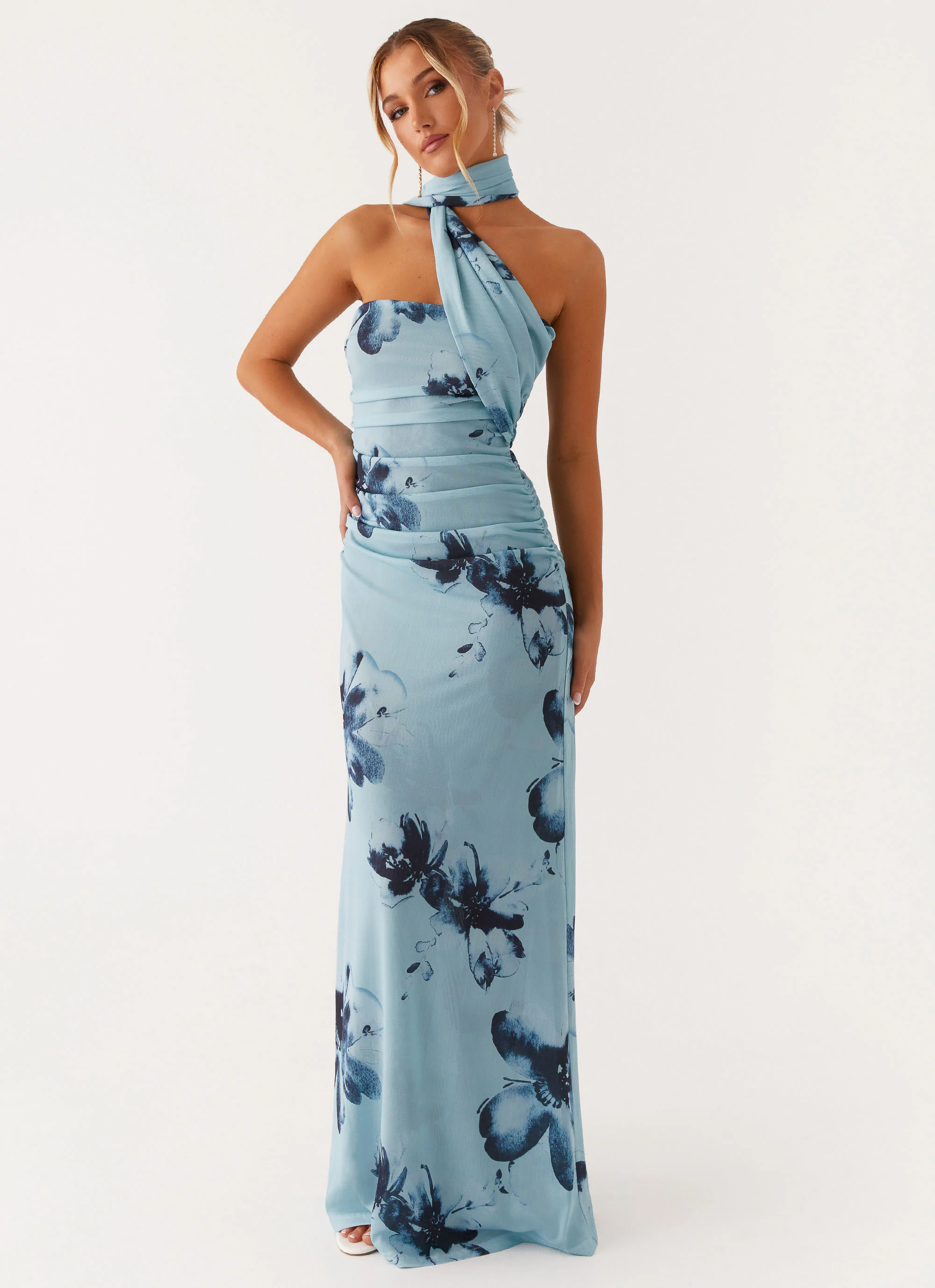 Songbird Maxi Dress - Blue Black Floral