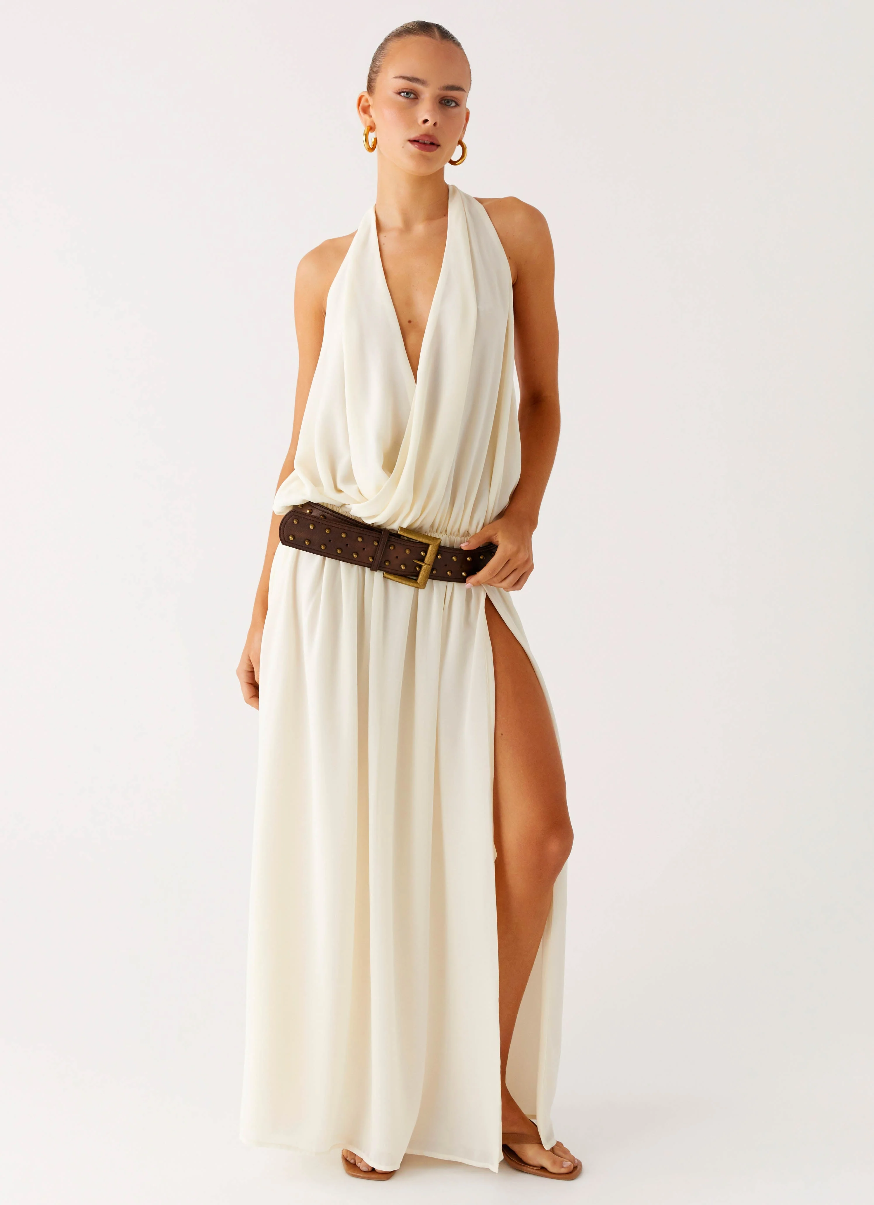 Narlah Halter Maxi Dress - Ivory