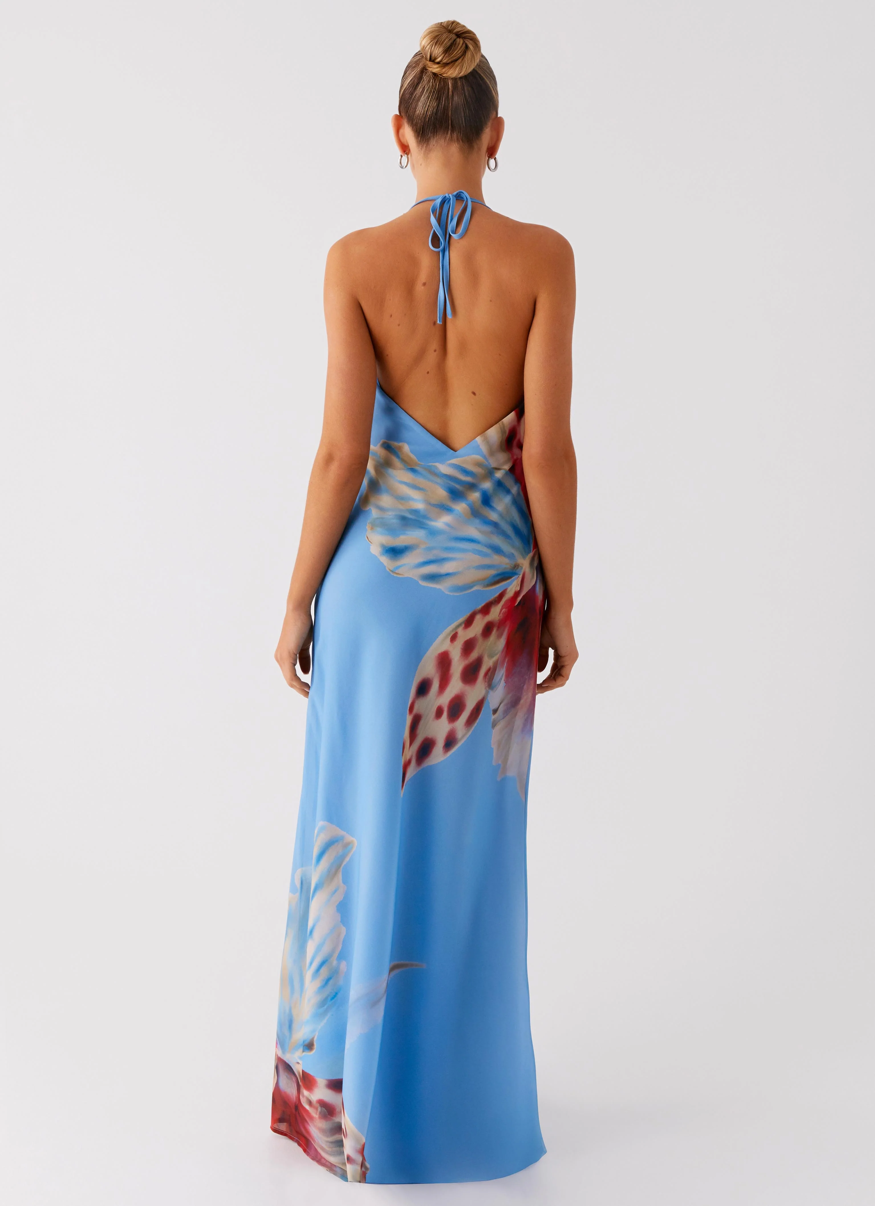 Stars Align Cowl Maxi Dress - Deep Sea Bloom