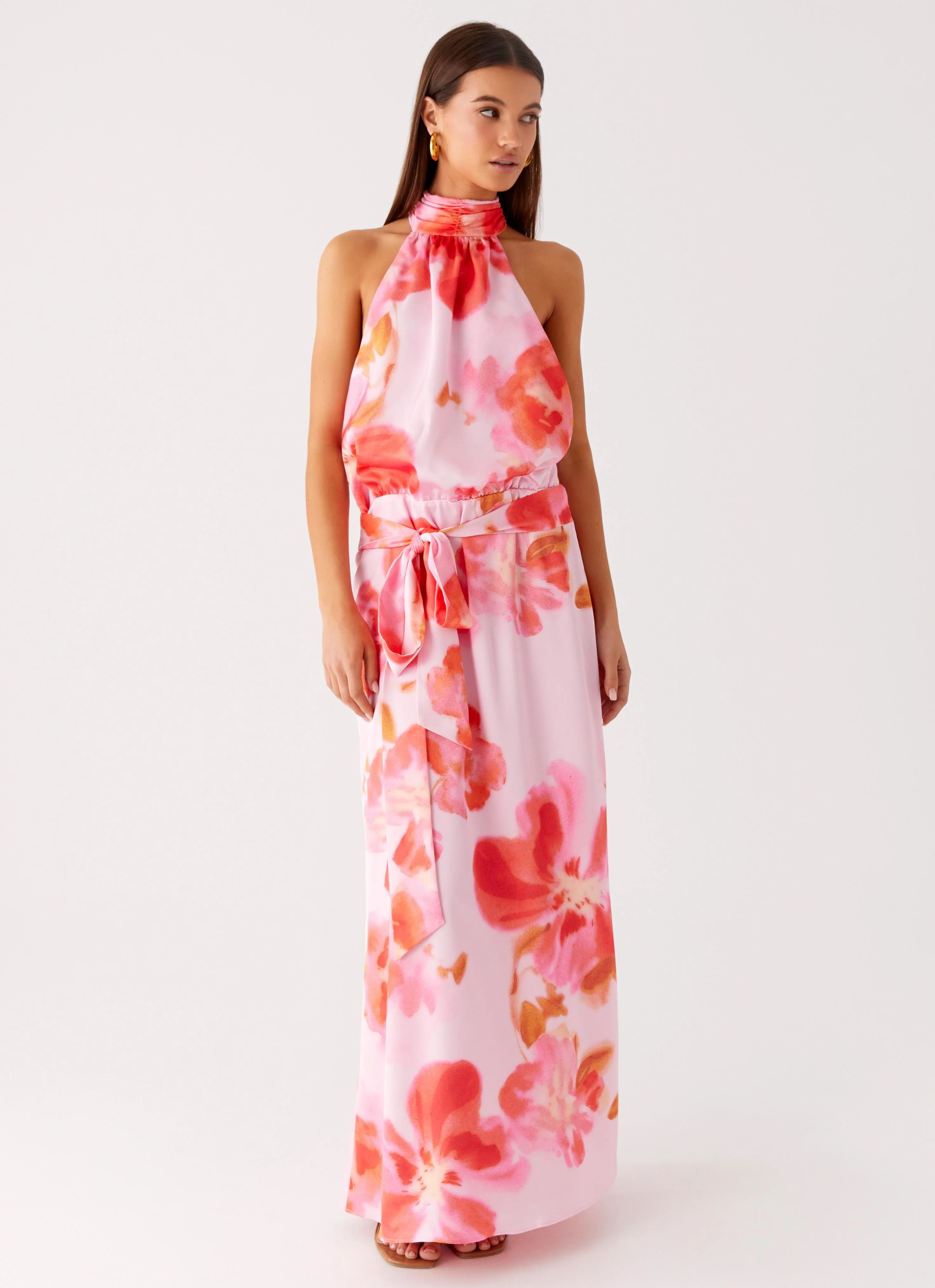 Diablo Backless Maxi Dress - Blushing Blossom