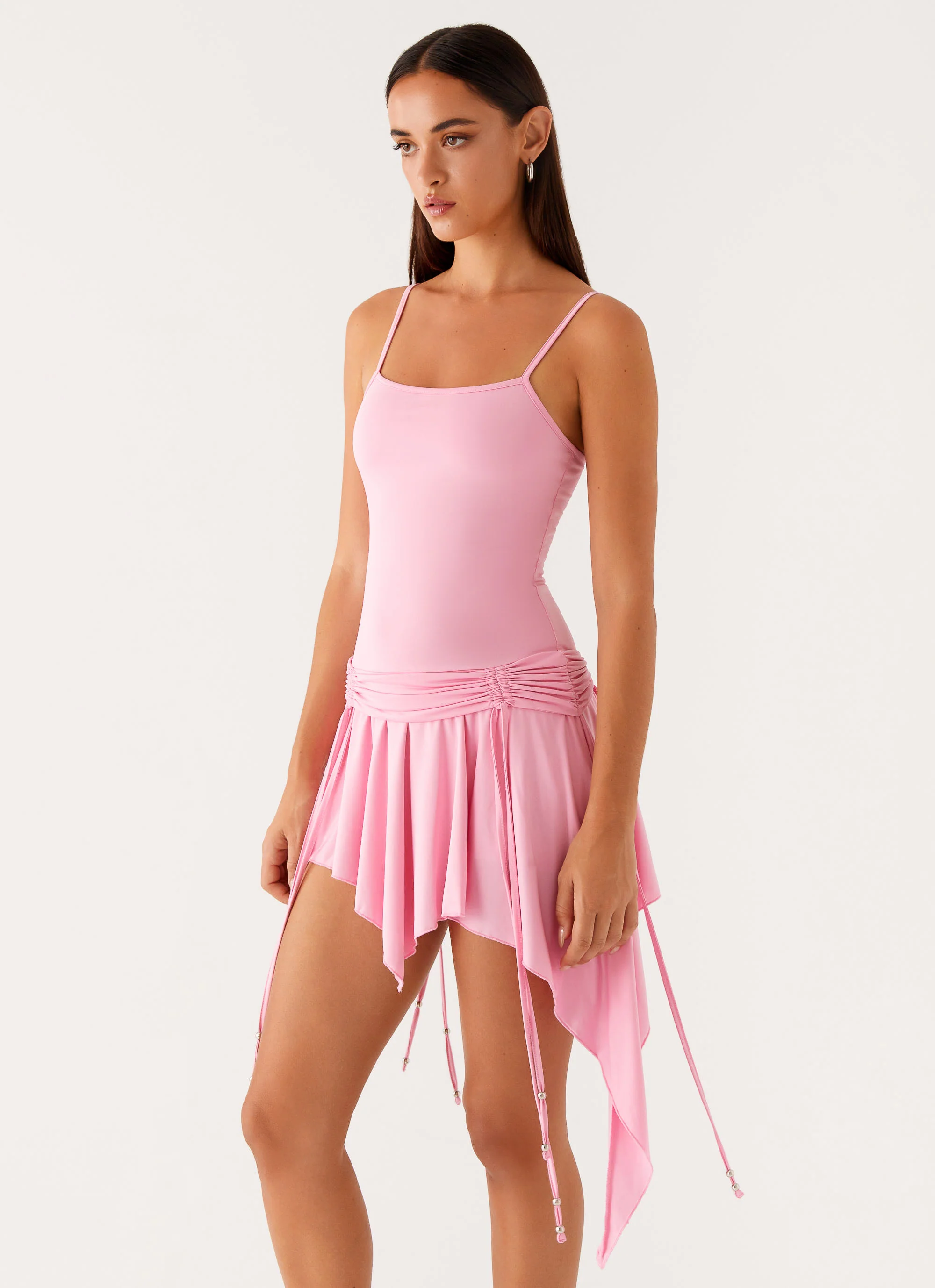Lino Mini Dress - Baby Pink