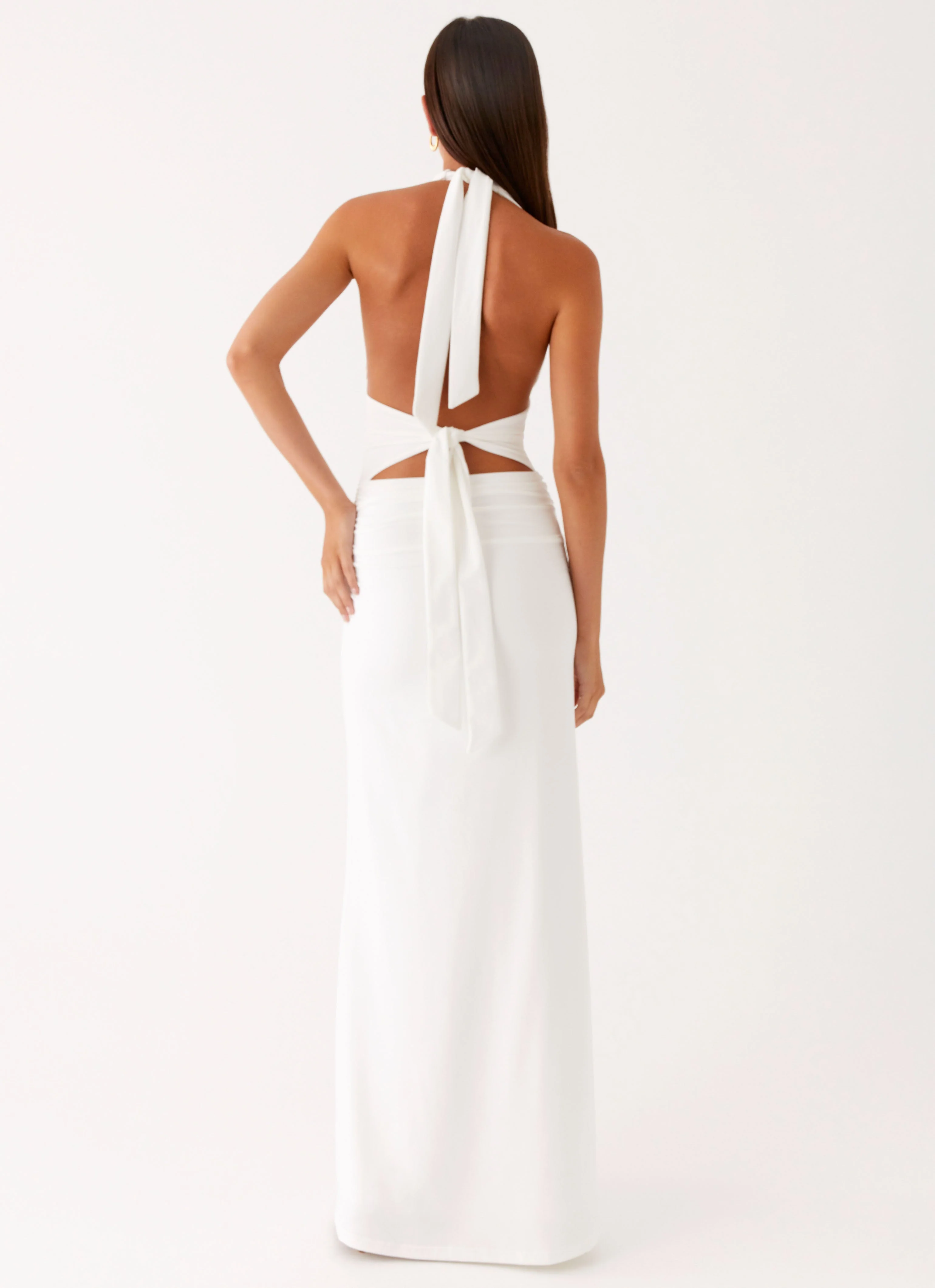 Ilaria Halter Maxi Dress - White