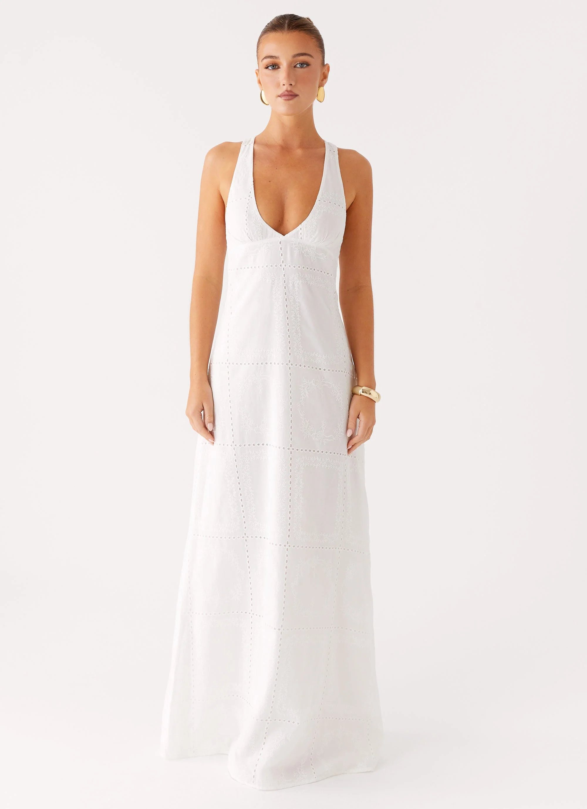 Kiana Halter Maxi Dress - White
