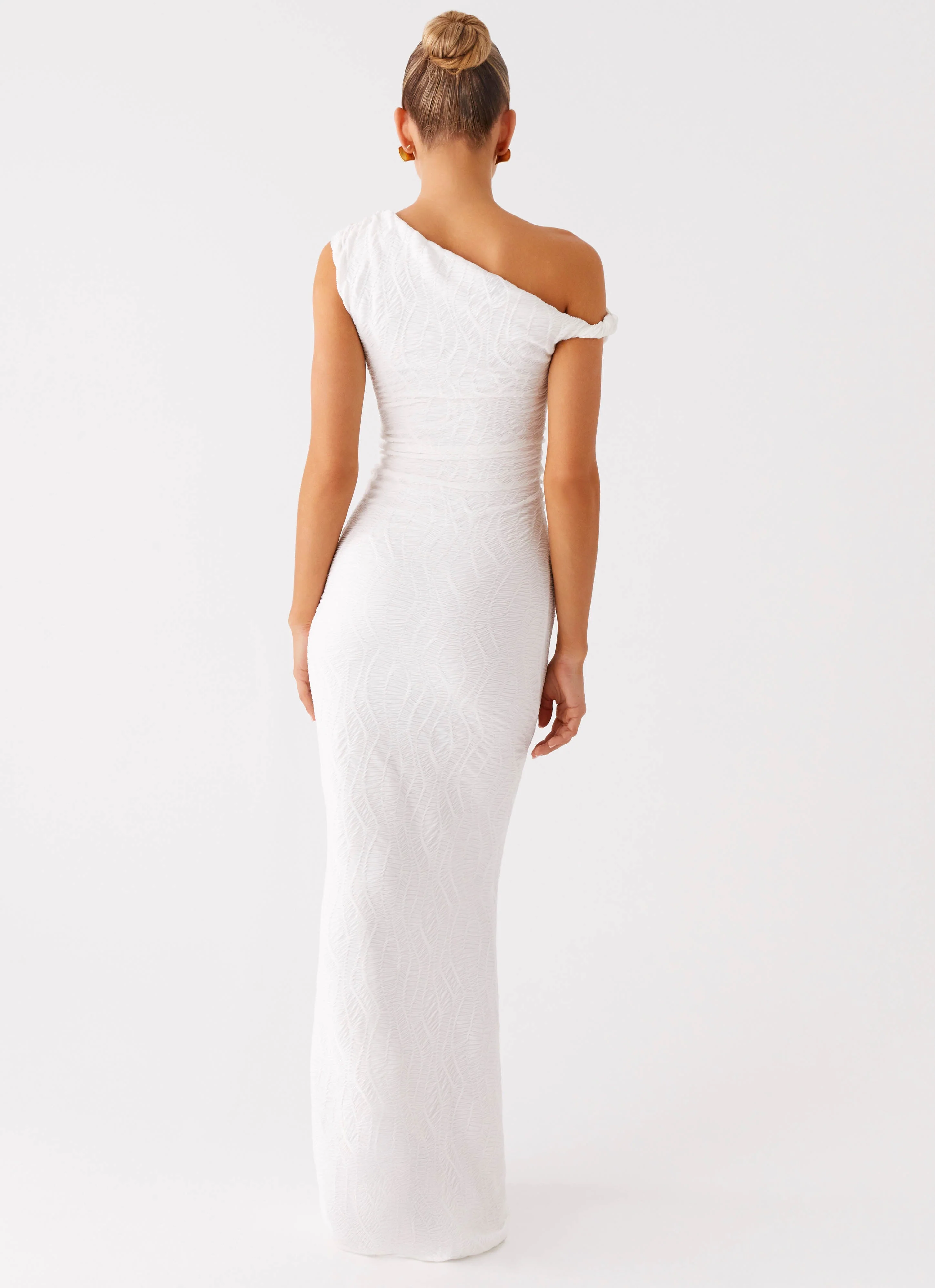 Galantis One Shoulder Maxi Dress - White