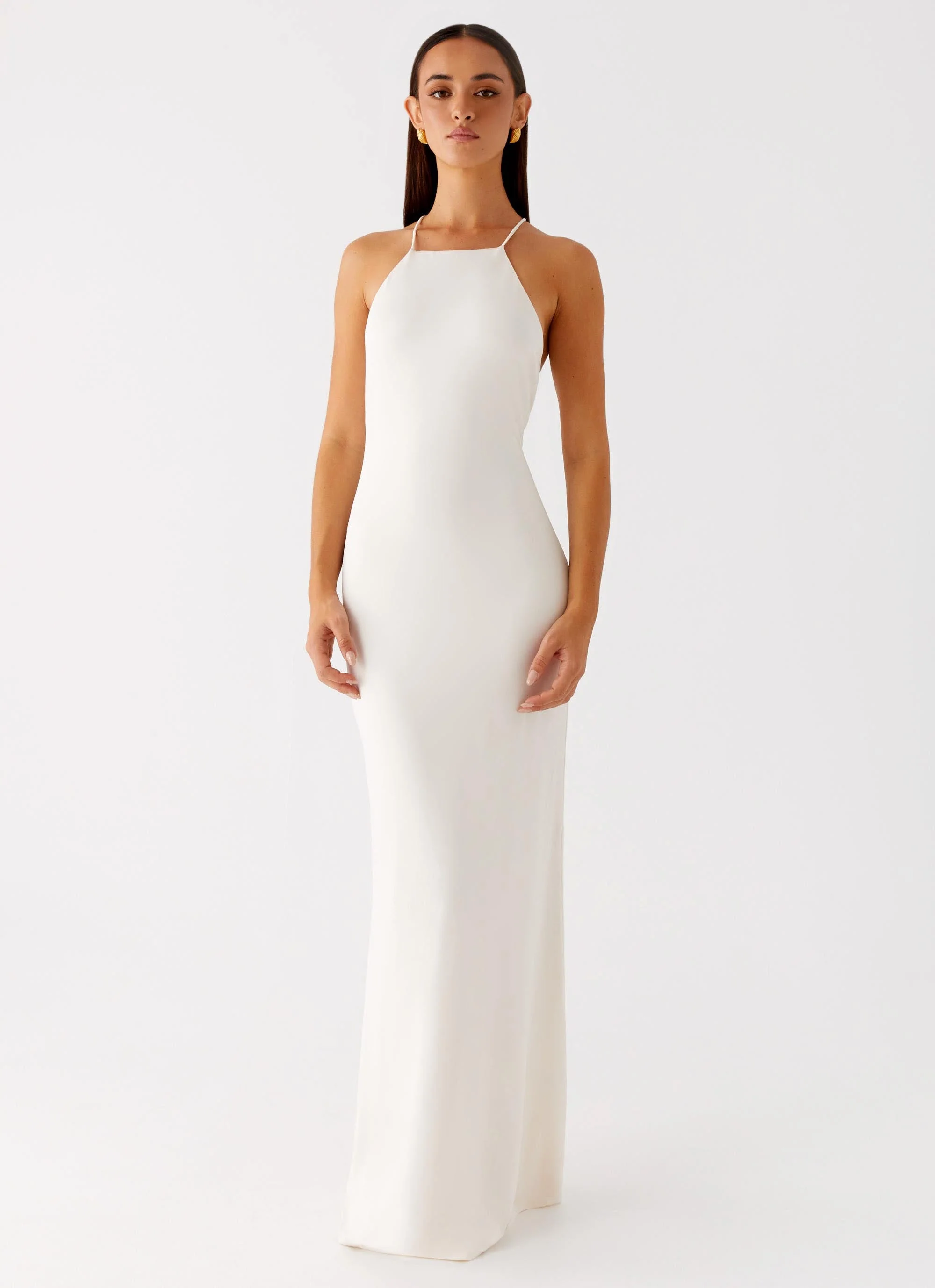 Raffa Pearl Maxi Dress - Ivory